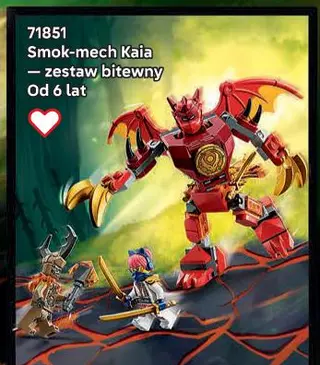- LEGO Ninjago 71851 Smok-mech Kaia – zestaw bitewny - Lego
