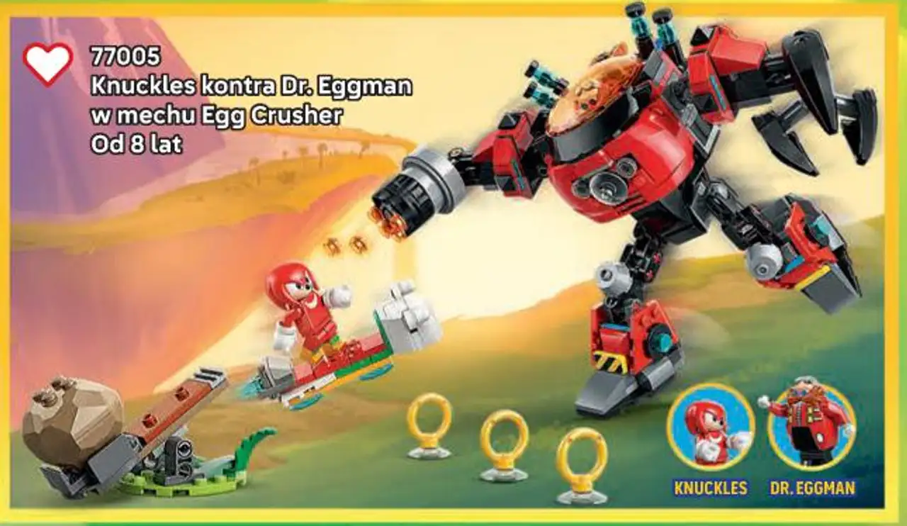 Klocki LEGO Sonic the Hedgehog 77005 Knuckles kontra Dr. Eggman w mechu Egg Crusher
