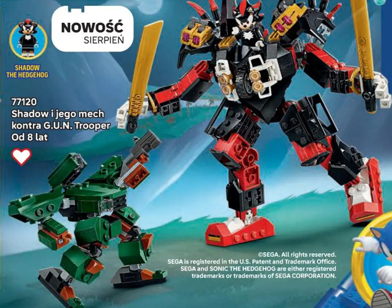 Klocki LEGO Sonic the Hedgehog 77120 Shadow i jego mech kontra G.U.N. Trooper