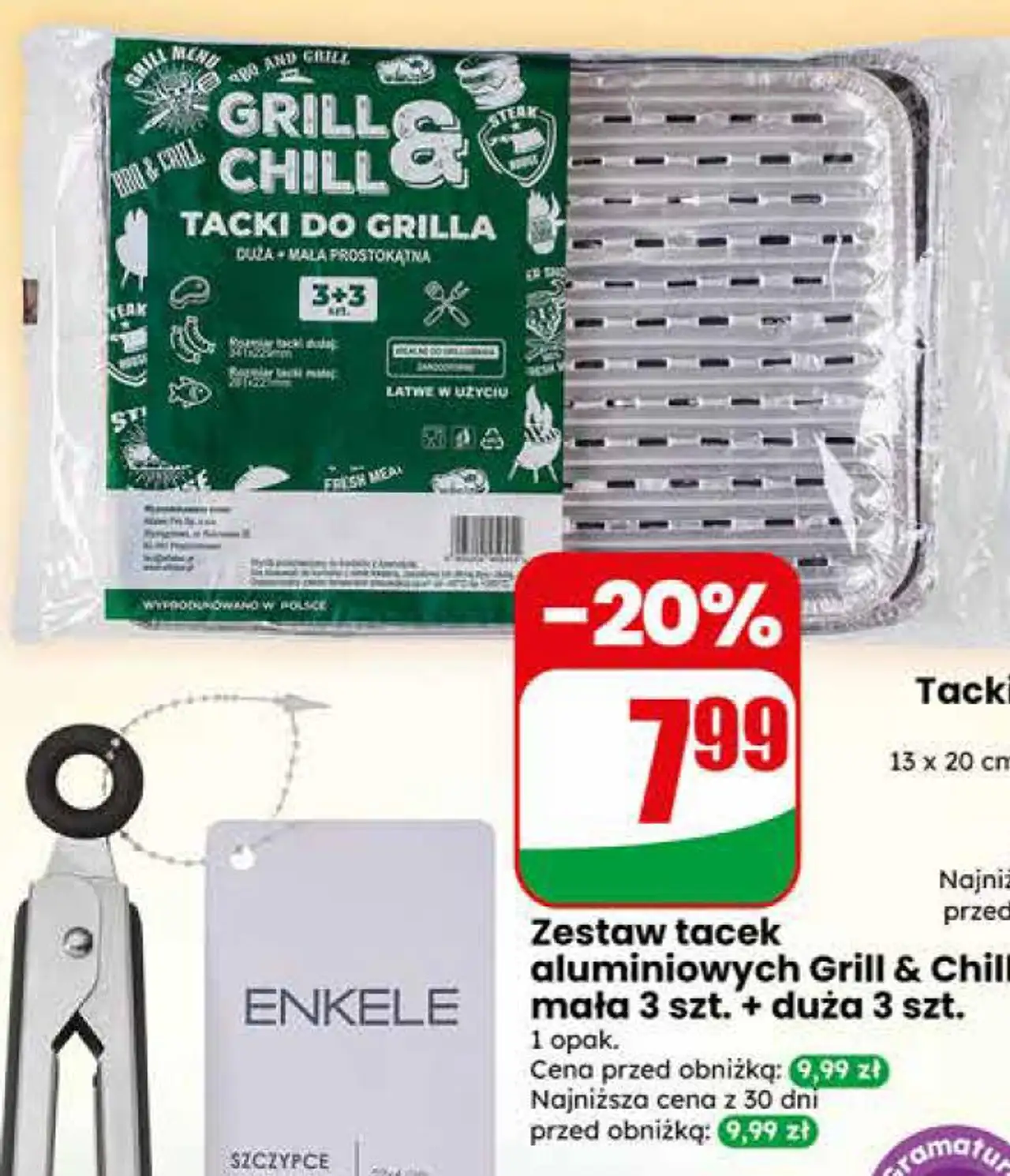Zestaw tacek aluminiowych Grill & Chill mała 3 szt. + duża 3 szt.