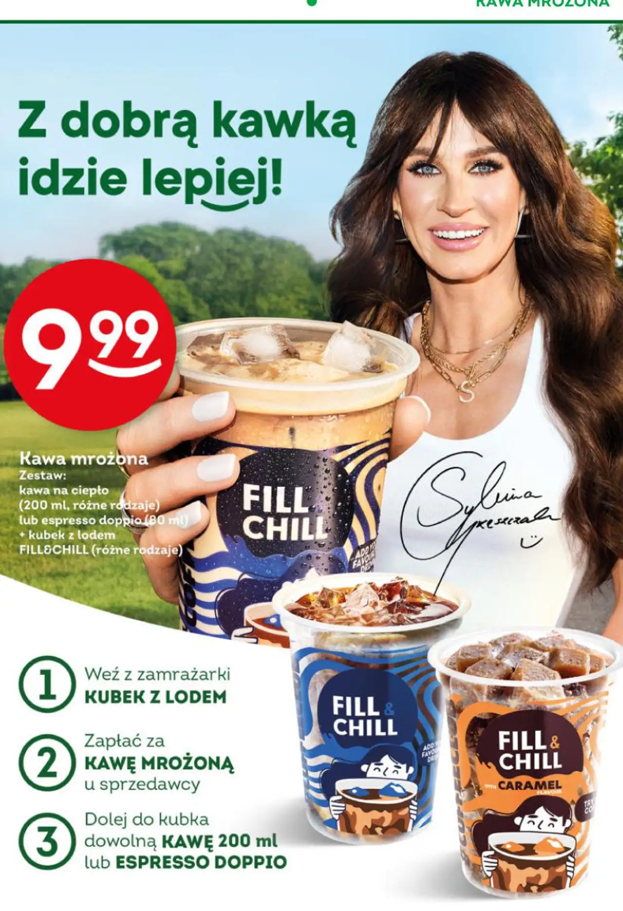 Zestaw Kawa mrożona: Kawa na ciepło lub espresso doppio + Kubek z lodem FILL&CHILL