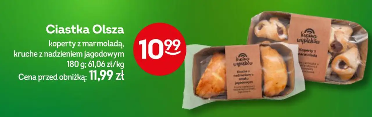Ciastka Olsza koperty z marmoladą, kruche z nadzieniem jagodowym