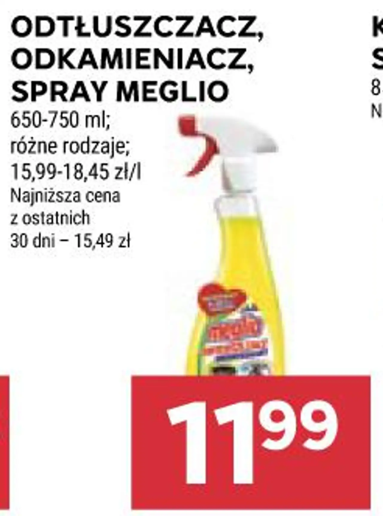 Odtłuszczacz, odkamieniacz, spray Meglio