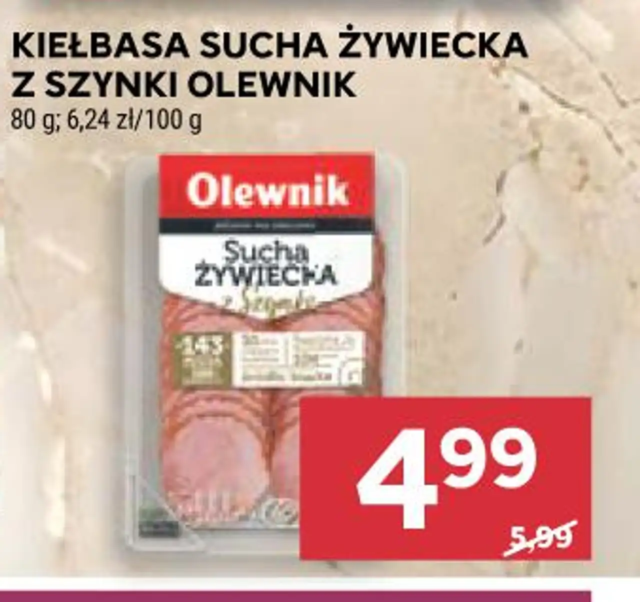 Kiełbasa sucha żywiecka z szynki