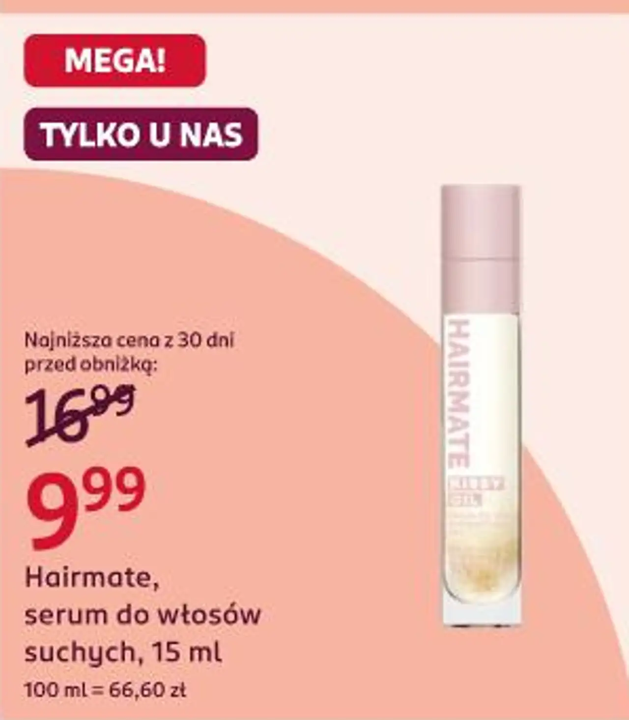 Hairmate, serum do włosów suchych, 15 ml