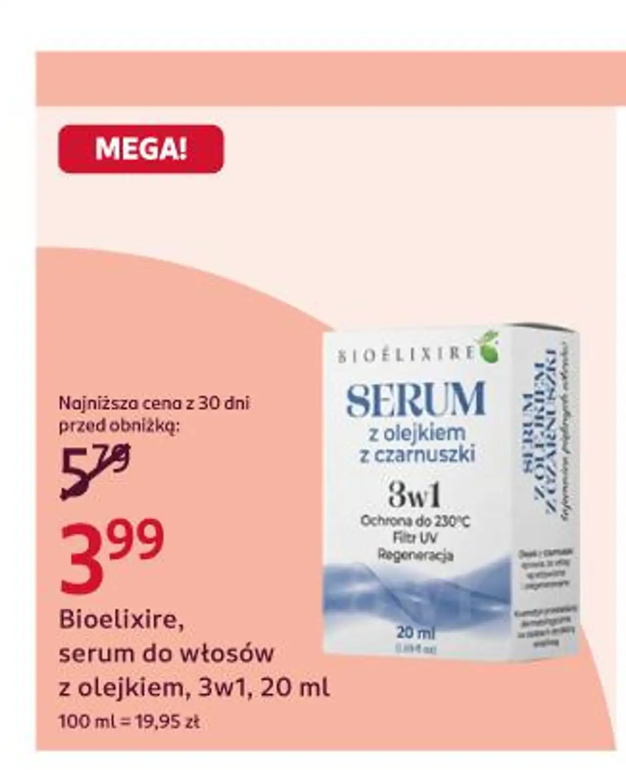 Bioelixire, serum do włosów z olejkiem, 3w1, 20 ml