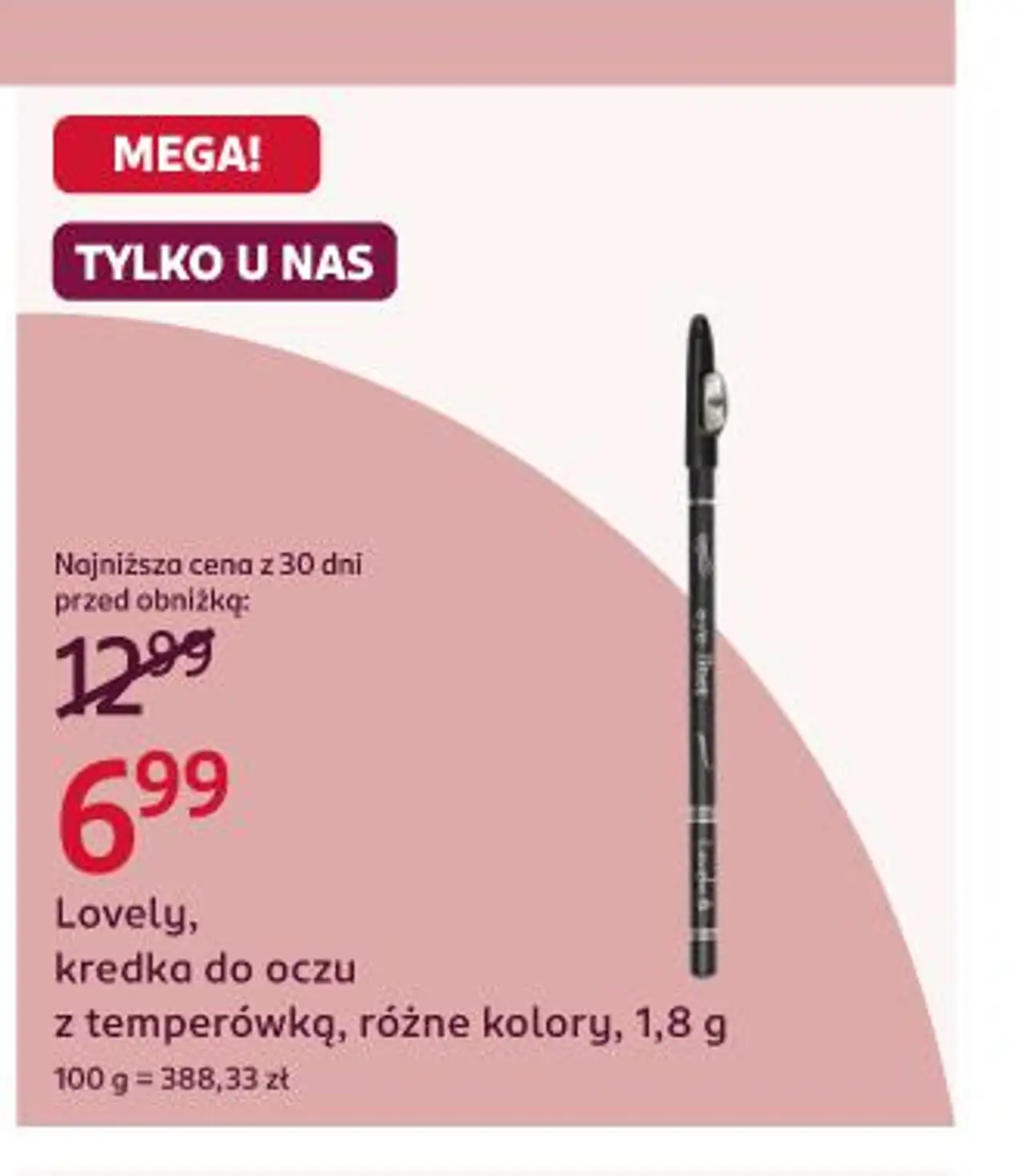 Lovely, kredka do oczu z temperówką, różne kolory, 1,8 g
