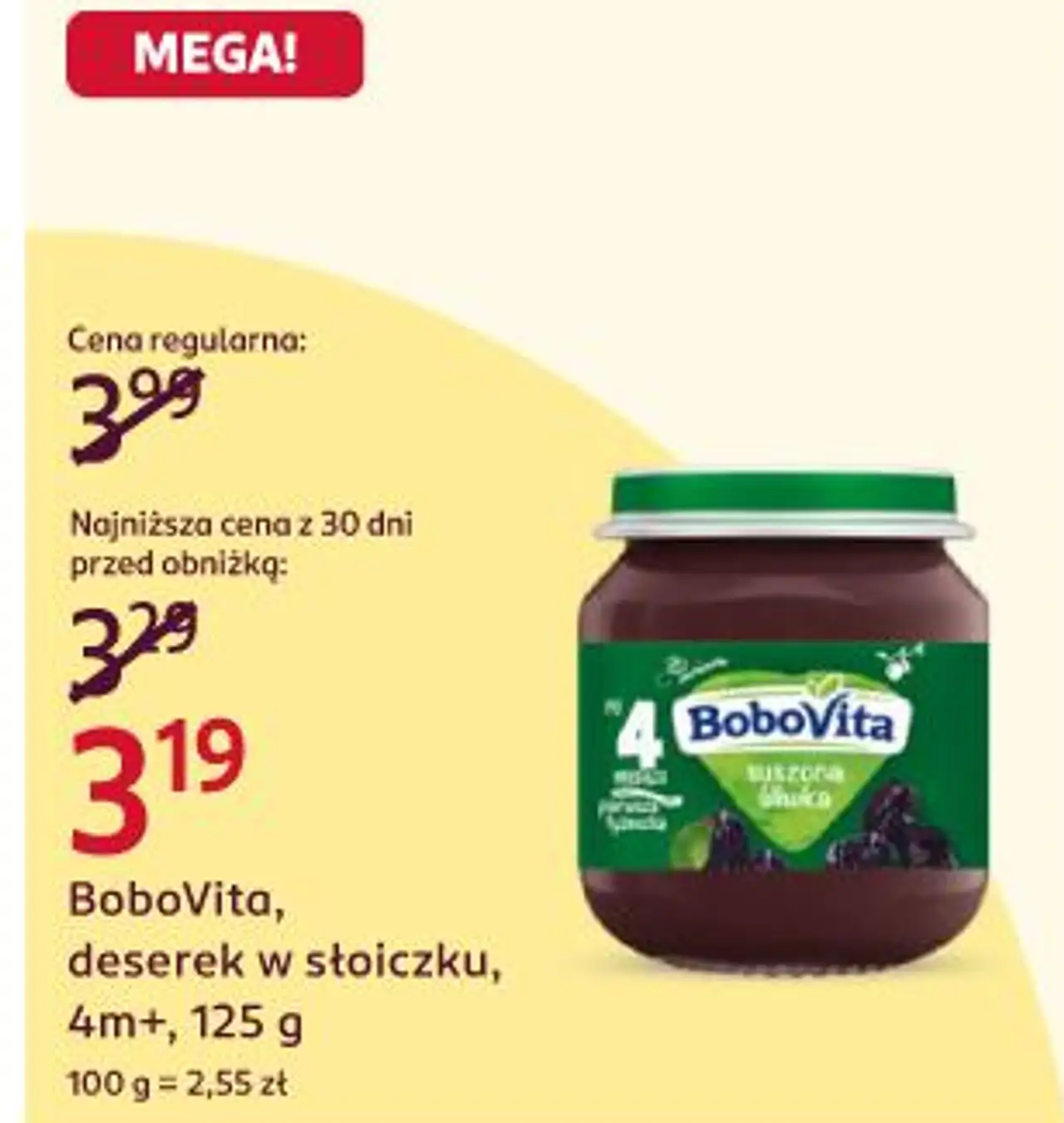 BoboVita, deserek w słoiczku, 4m+, 125 g
