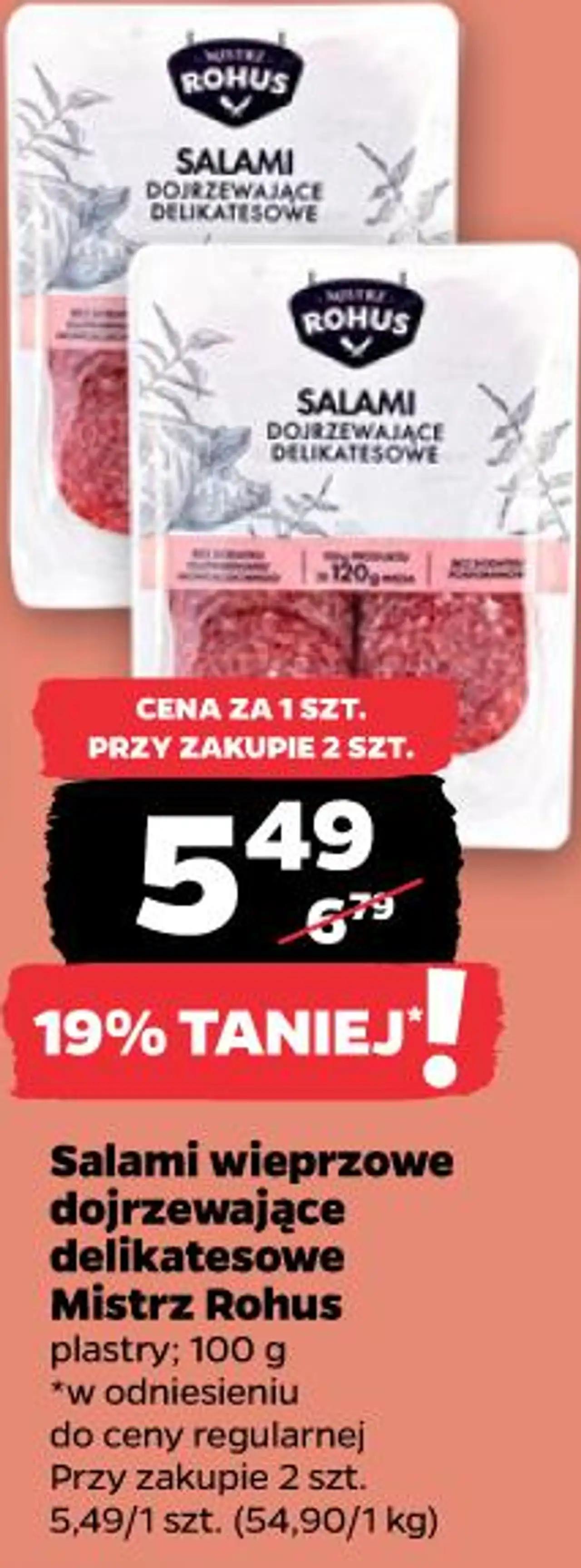 Salami wieprzowe dojrzewające delikatesowe Mistrz Rohus