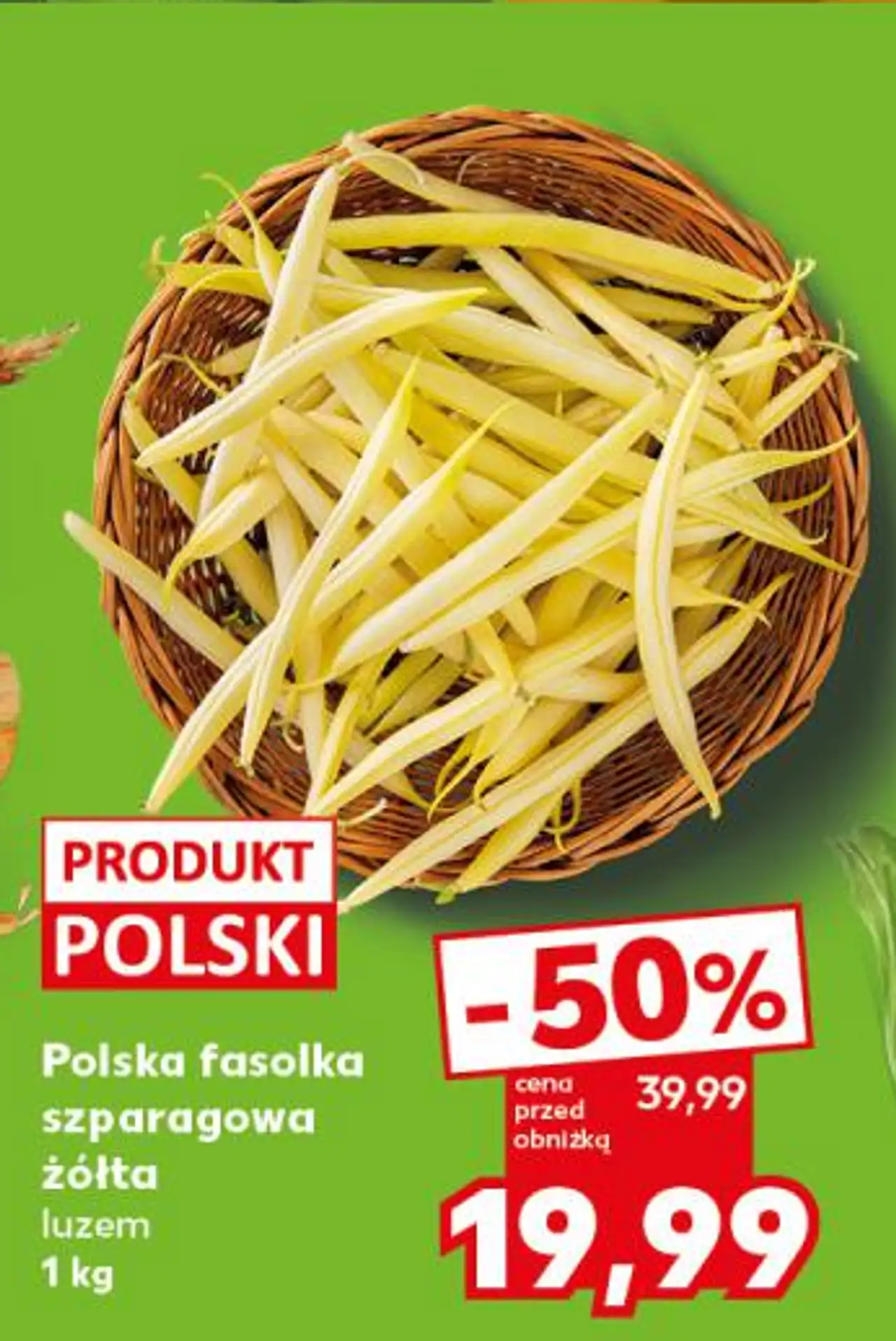 Polska fasolka szparagowa żółta luzem