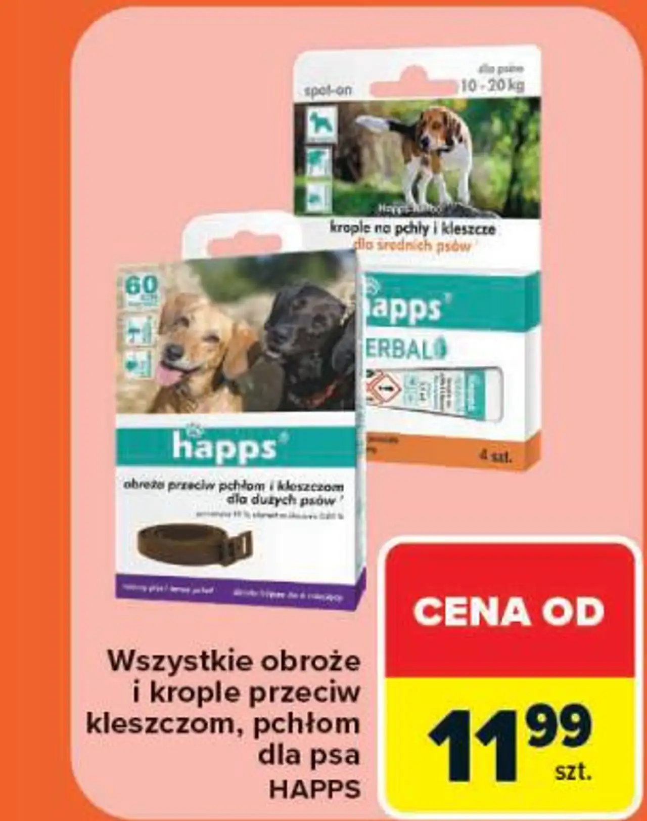 Wszystkie obroże i krople przeciw kleszczom, pchłom dla psa HAPPS