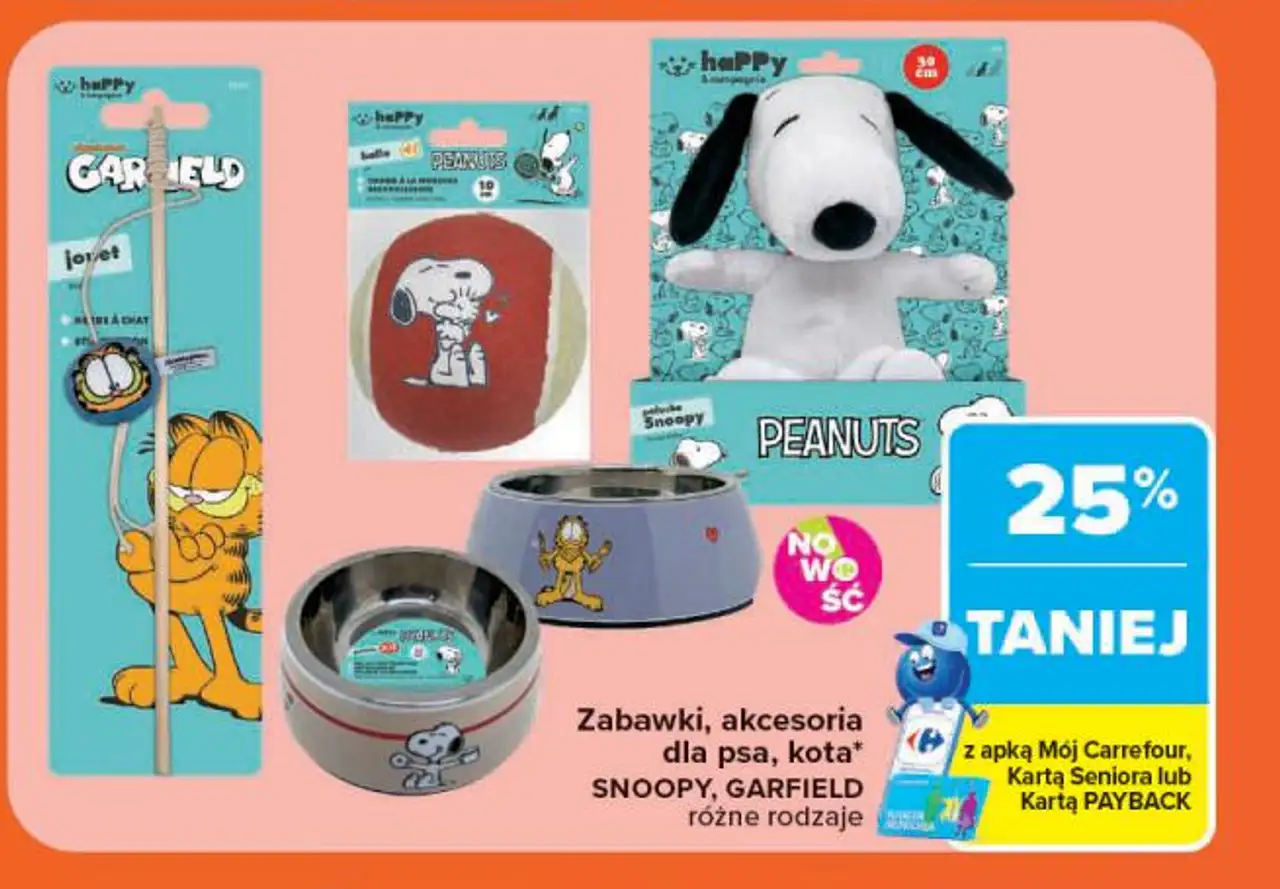 Zabawki, akcesoria dla psa, kota SNOOPY, GARFIELD