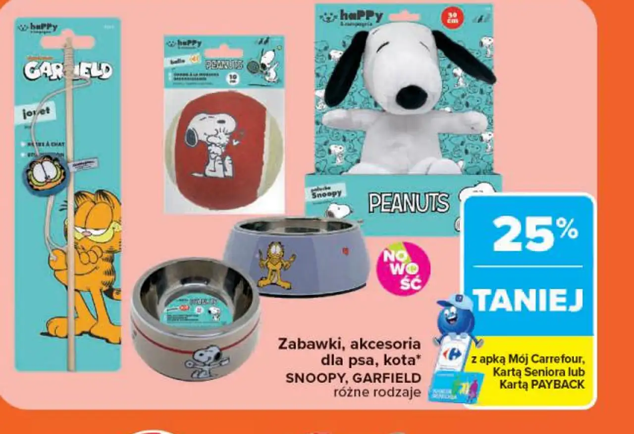 Zabawki, akcesoria dla psa, kota SNOOPY, GARFIELD
