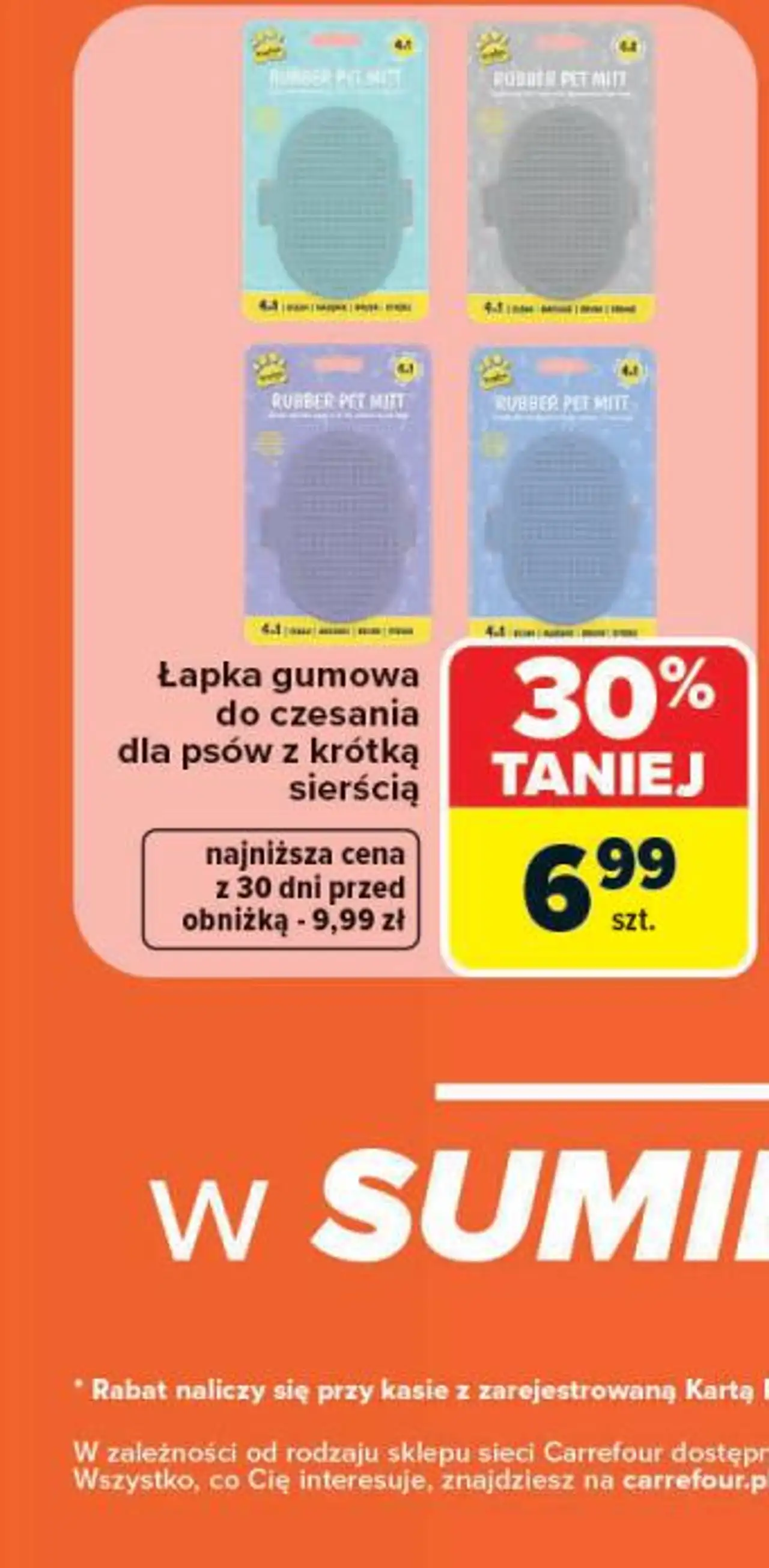 Łapka gumowa do czesania dla psów z krótką sierścią