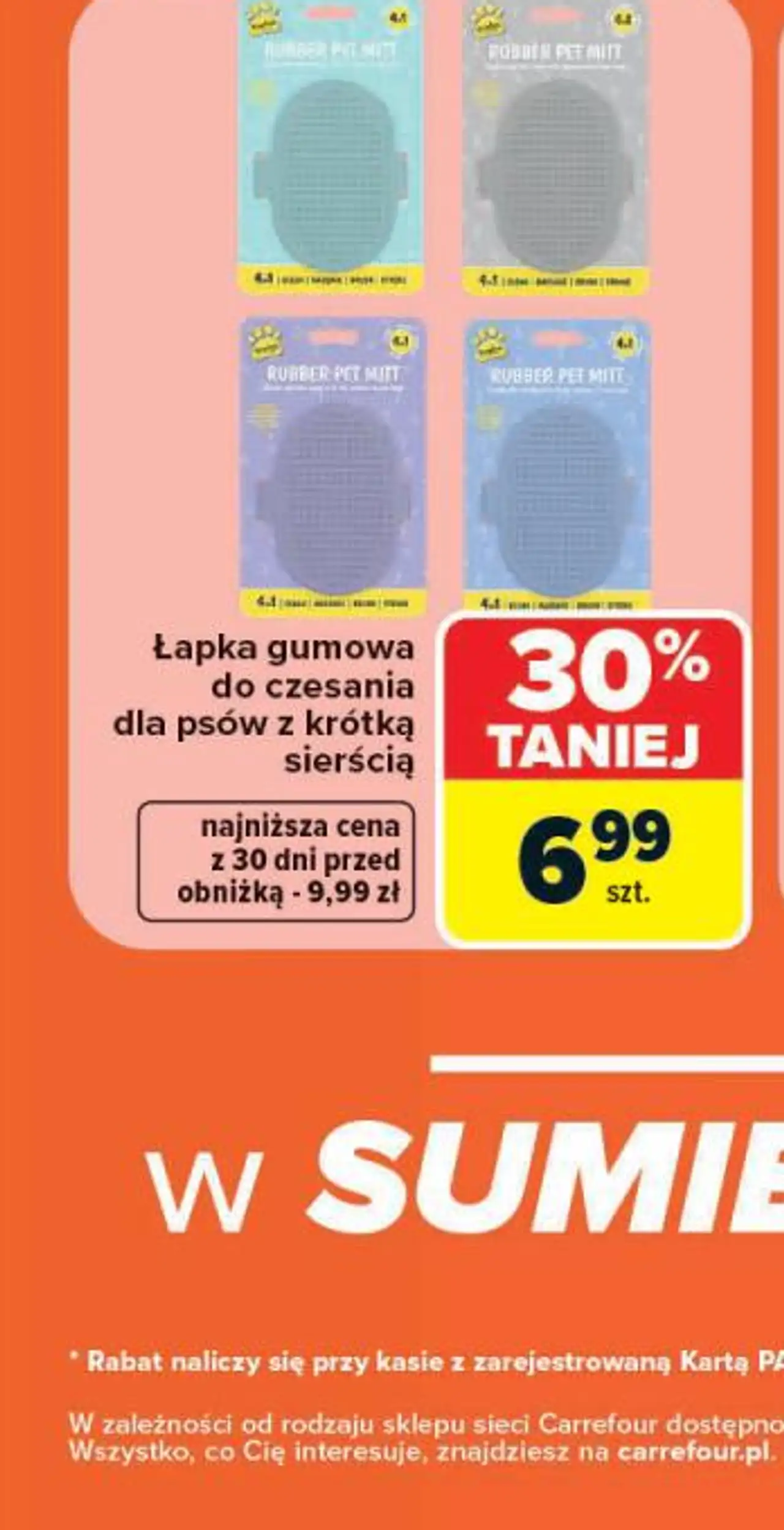 Łapka gumowa do czesania dla psów z krótką sierścią
