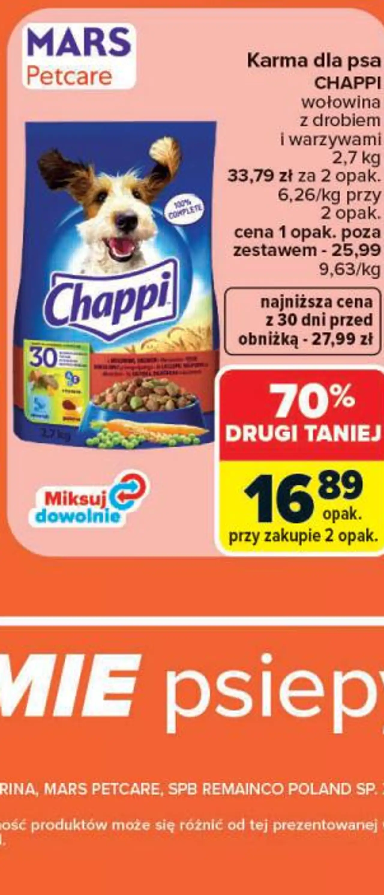 Karma dla psa CHAPPI wołowina z drobiem i warzywami