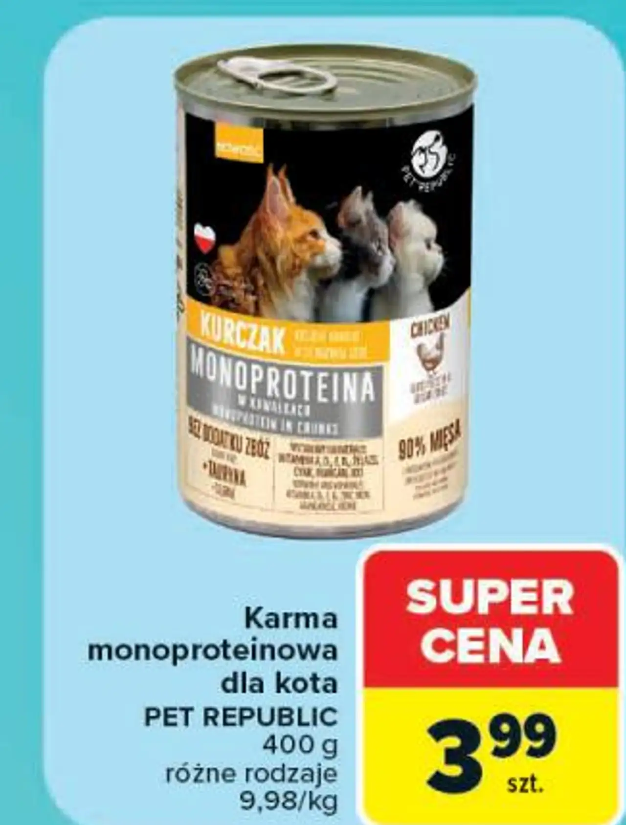 Pet Republic Karma monoproteinowa dla kota 400 g
