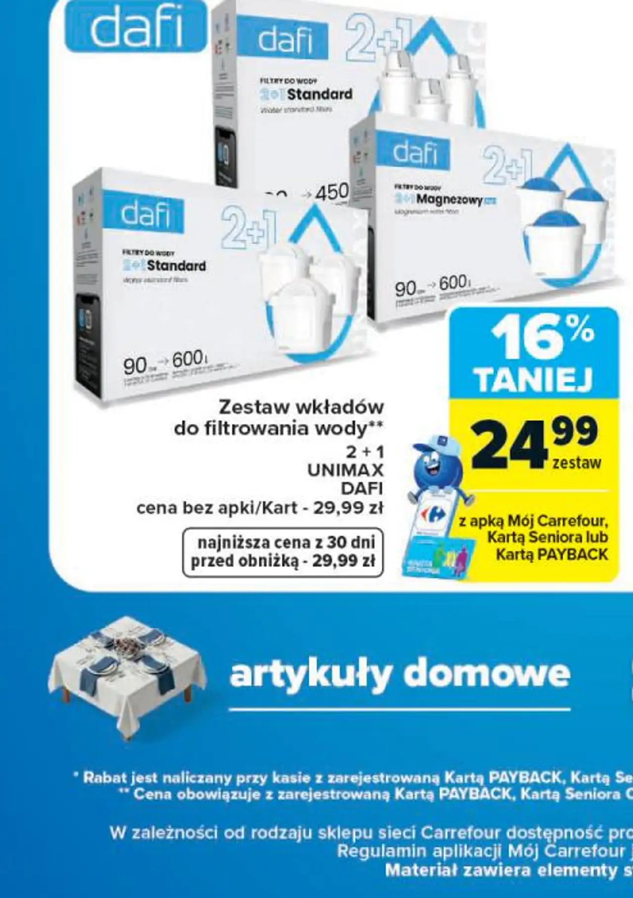 Zestaw wkładów do filtrowania wody DAFI UNIMAX