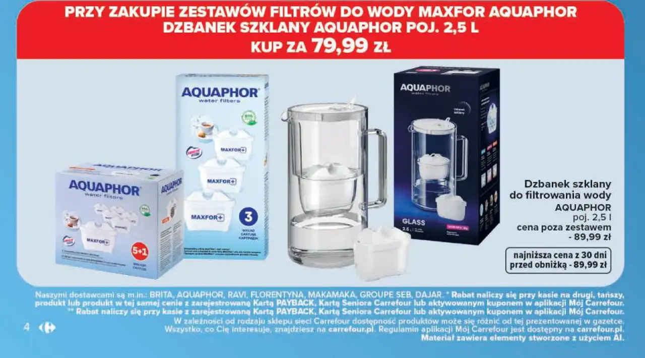 Dzbanek szklany do filtrowania wody Aquaphor