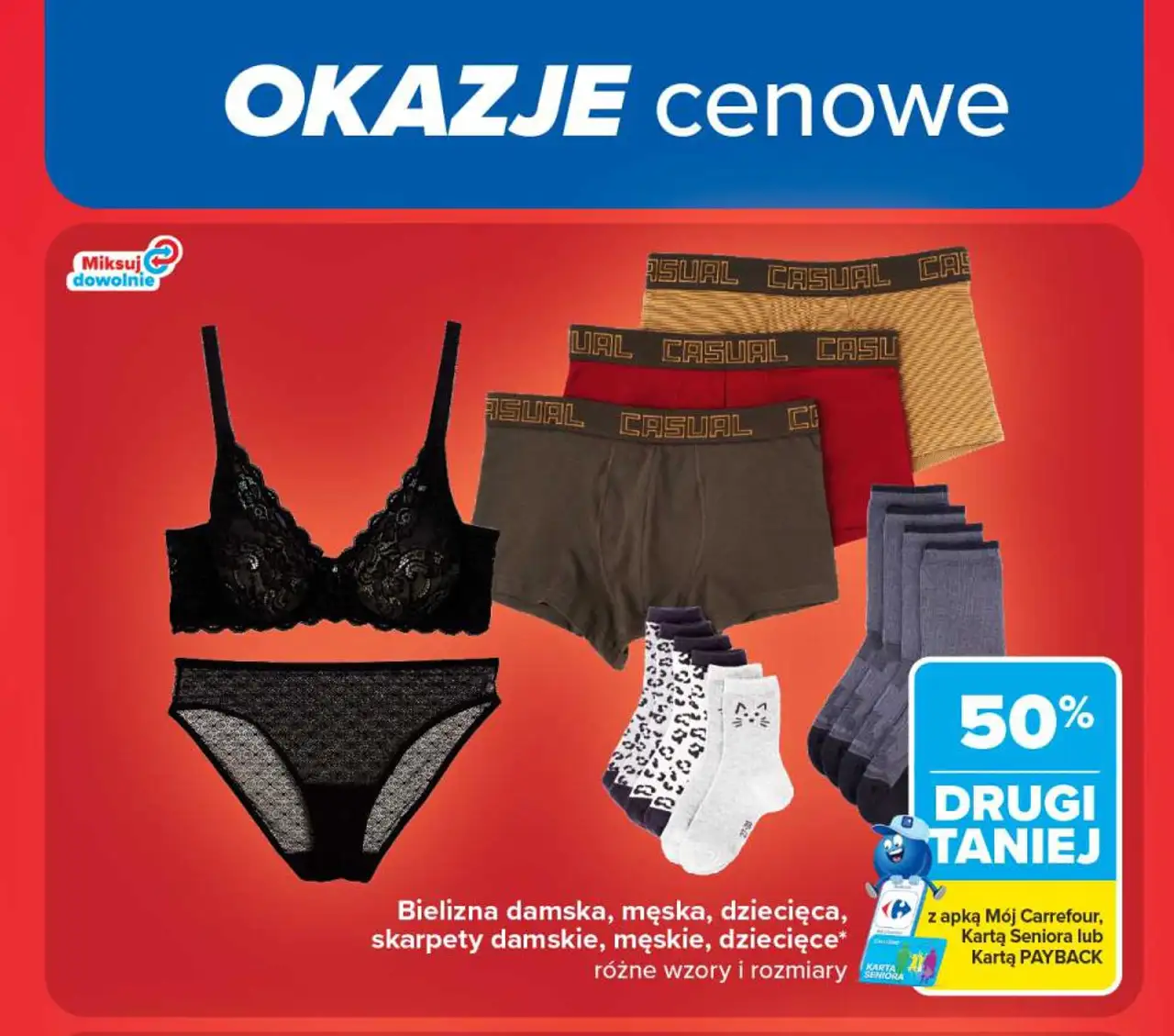 Bielizna damska, męska, dziecięca, skarpety damskie, męskie, dziecięce