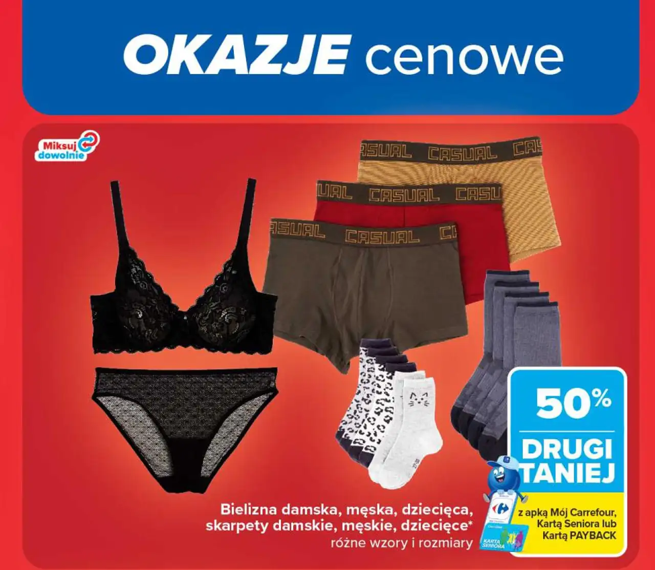 Bielizna damska, męska, dziecięca, skarpety damskie, męskie, dziecięce