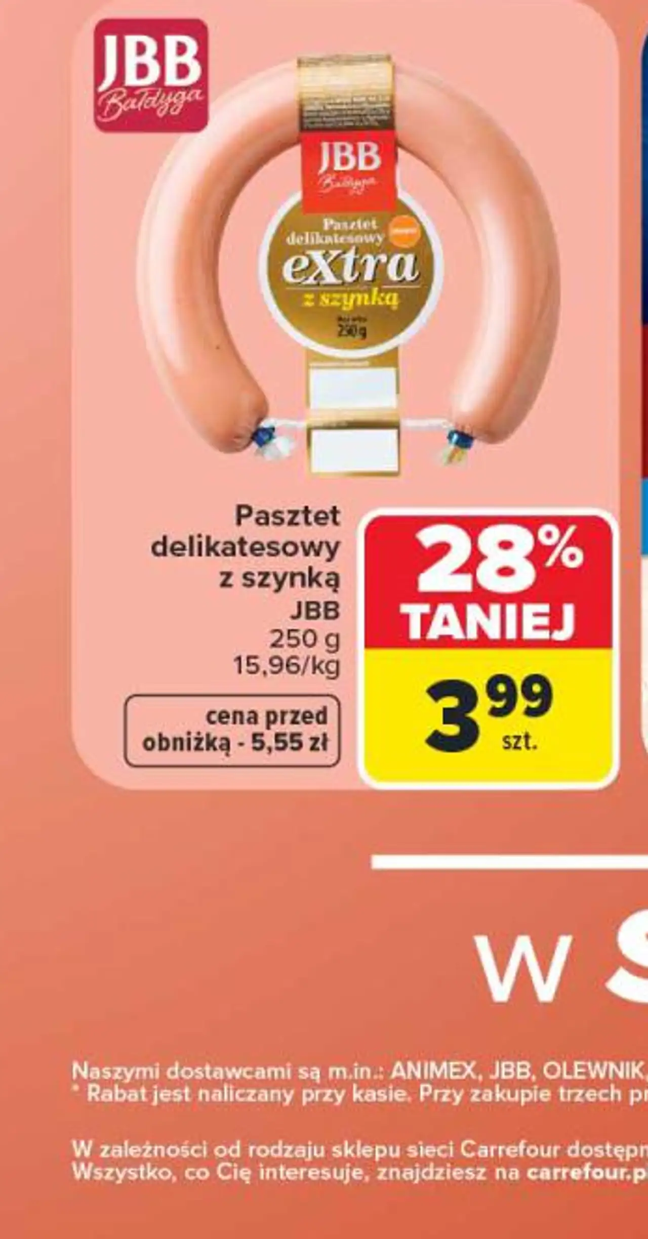 Pasztet delikatesowy z szynką JBB