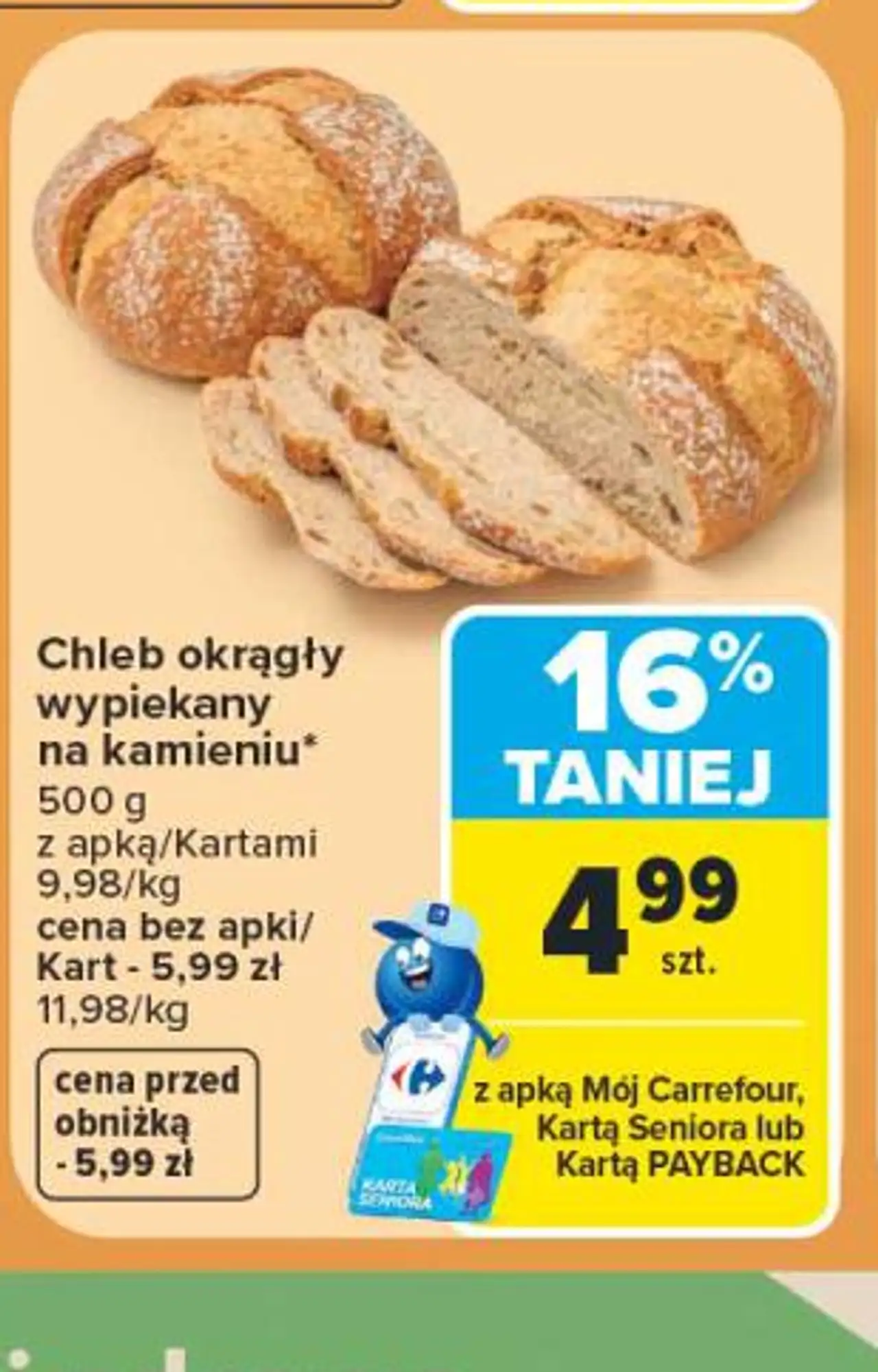 Chleb okrągły wypiekany na kamieniu