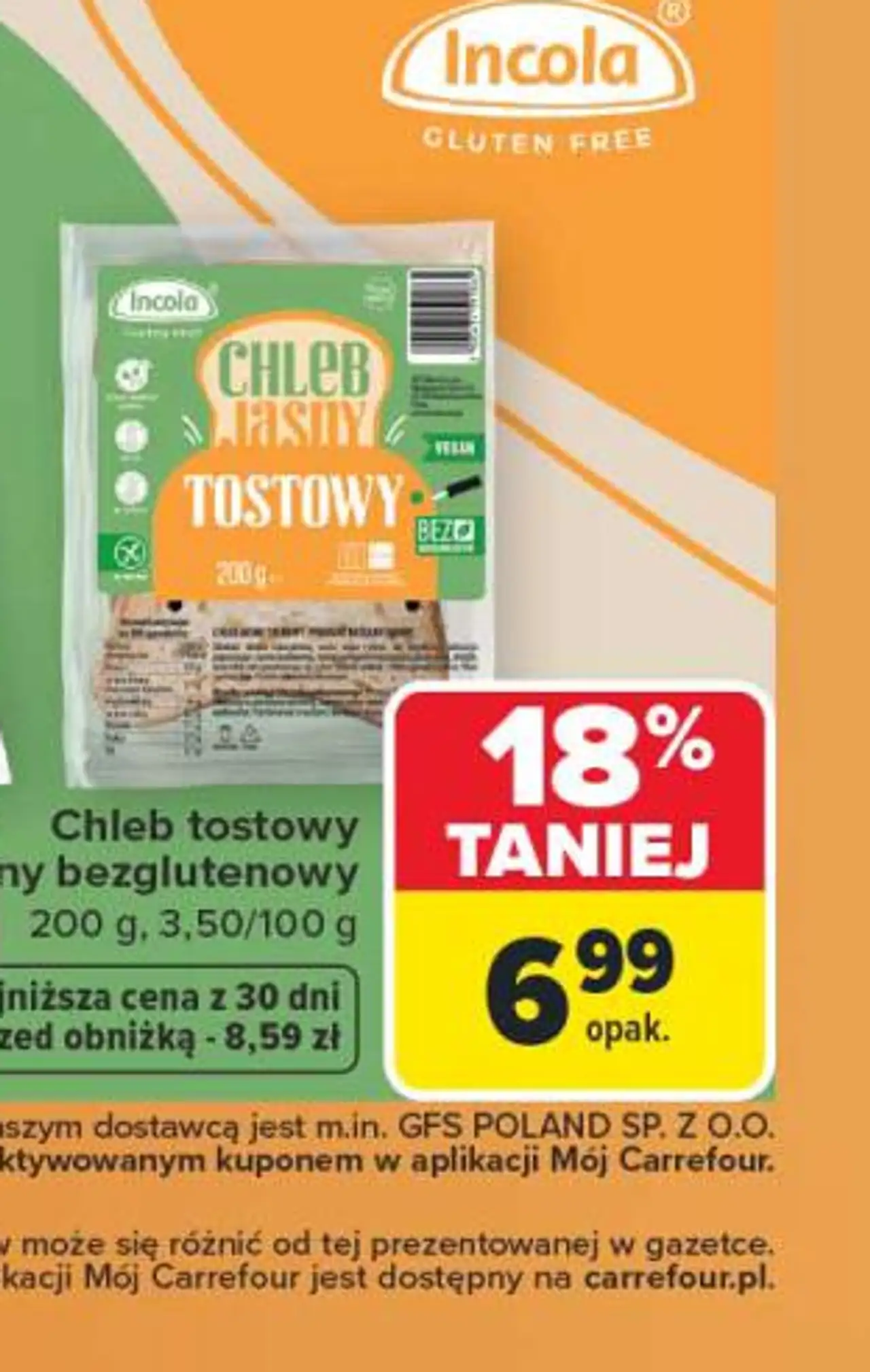 Chleb tostowy jasny bezglutenowy