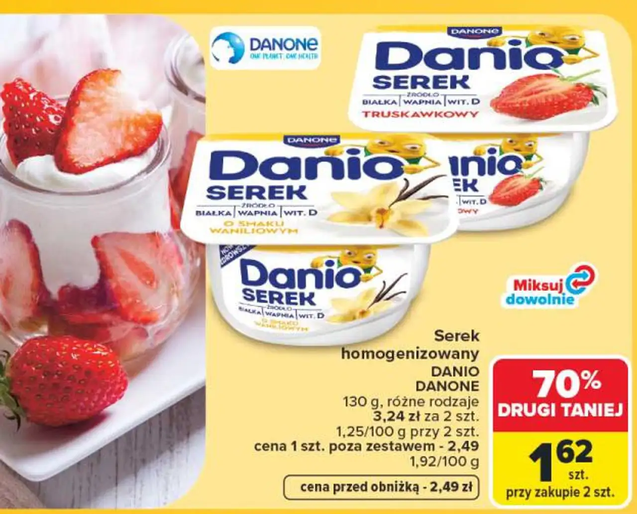 Serek homogenizowany DANIO DANONE