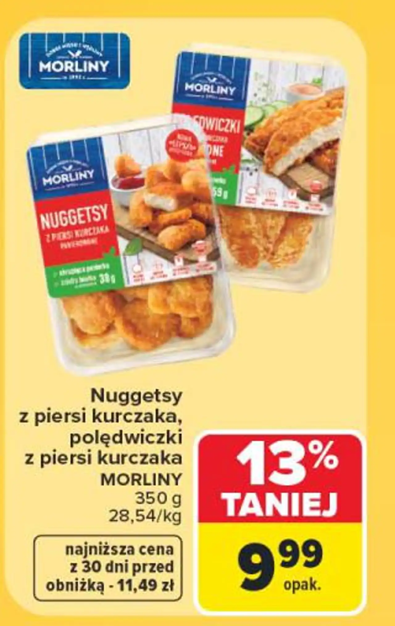 Nuggetsy z piersi kurczaka, polędwiczki z piersi kurczaka Morliny