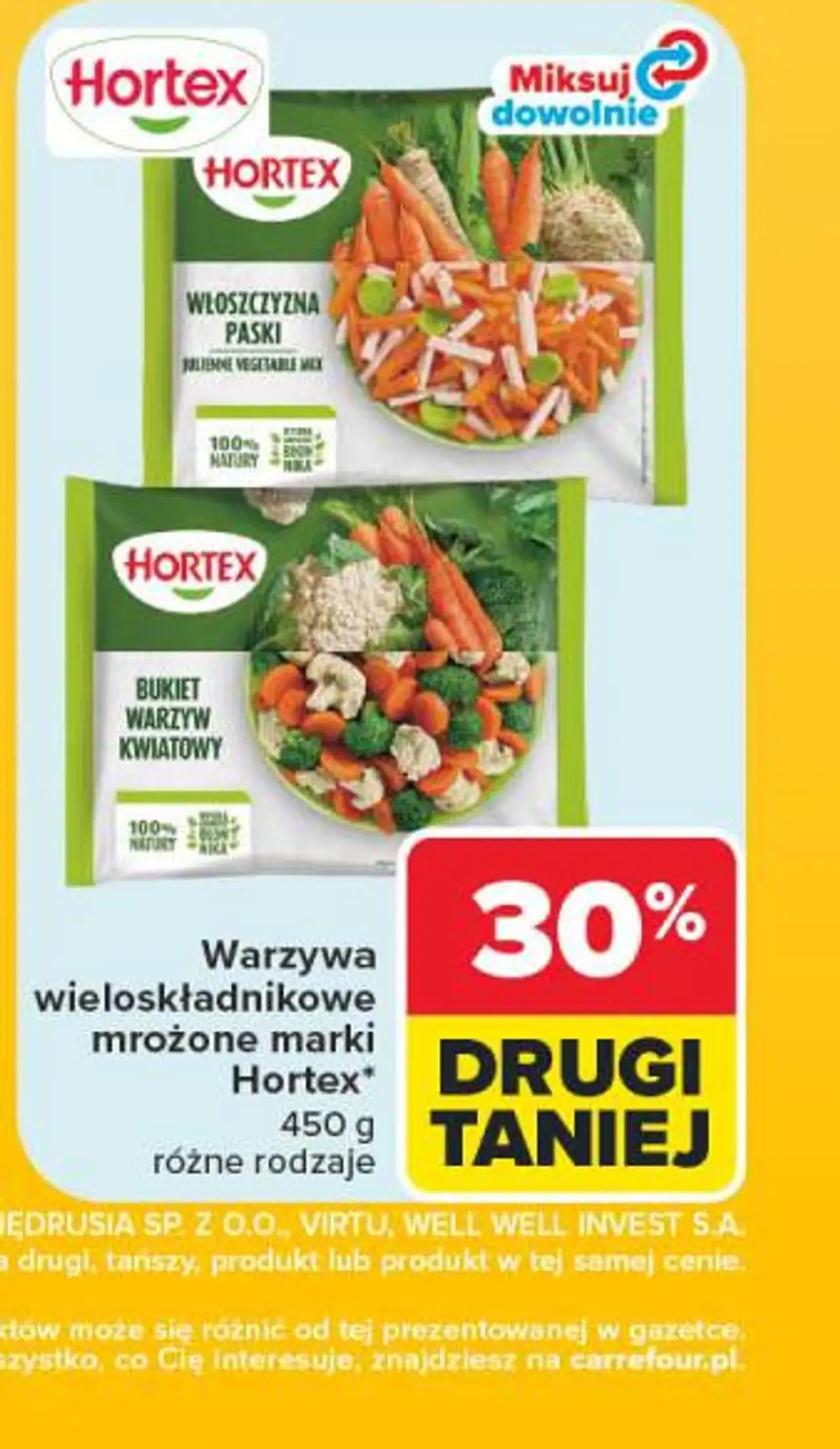 Warzywa wieloskładnikowe mrożone marki Hortex