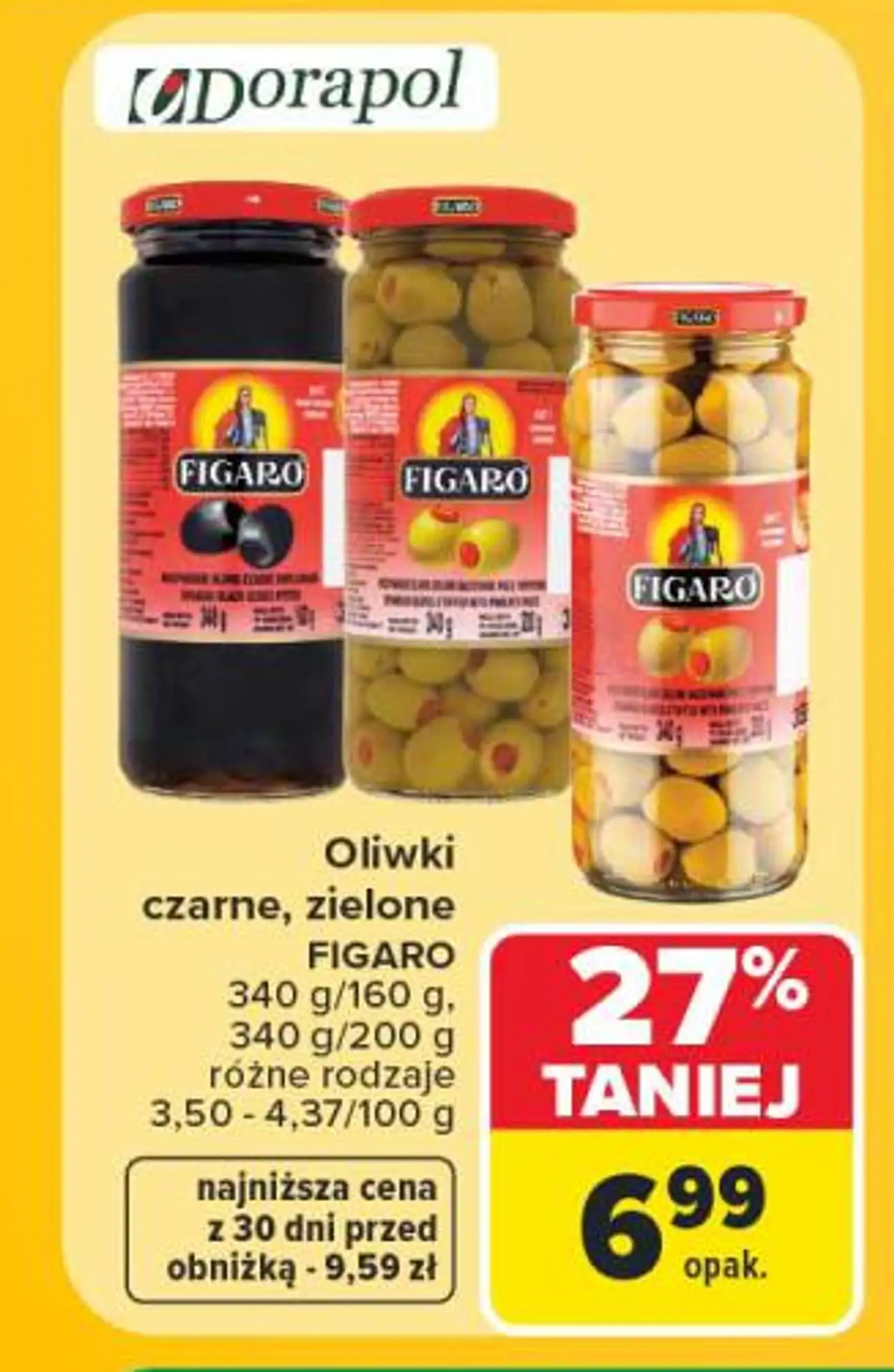 Oliwki czarne, zielone FIGARO