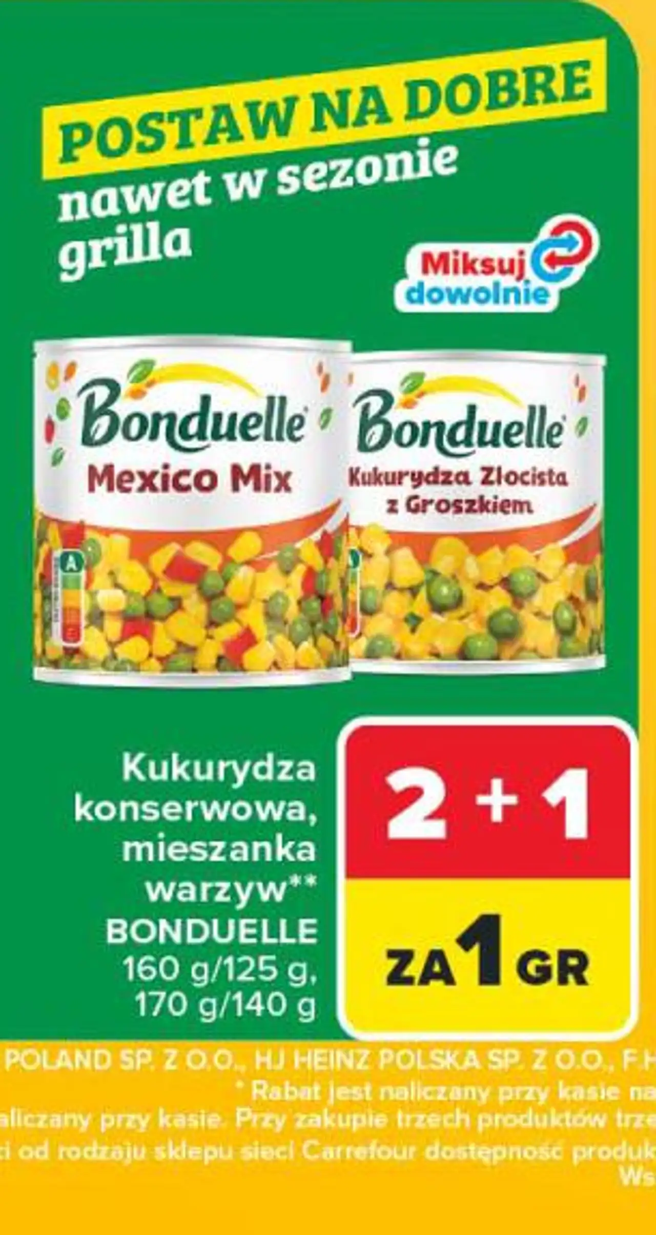 Kukurydza konserwowa, mieszanka warzyw BONDUELLE