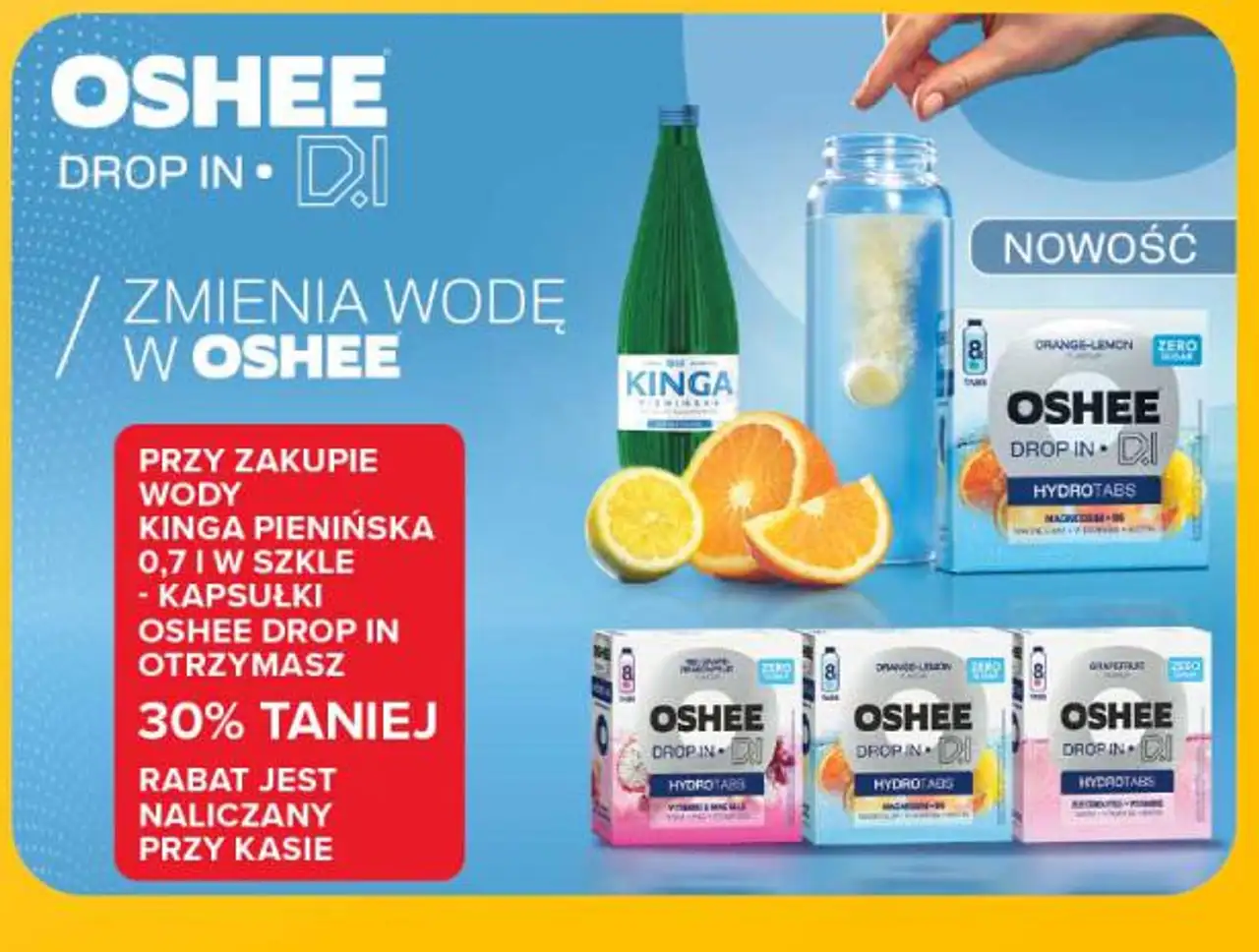 Woda Kinga Pienińska + kapsułki Oshee Drop In
