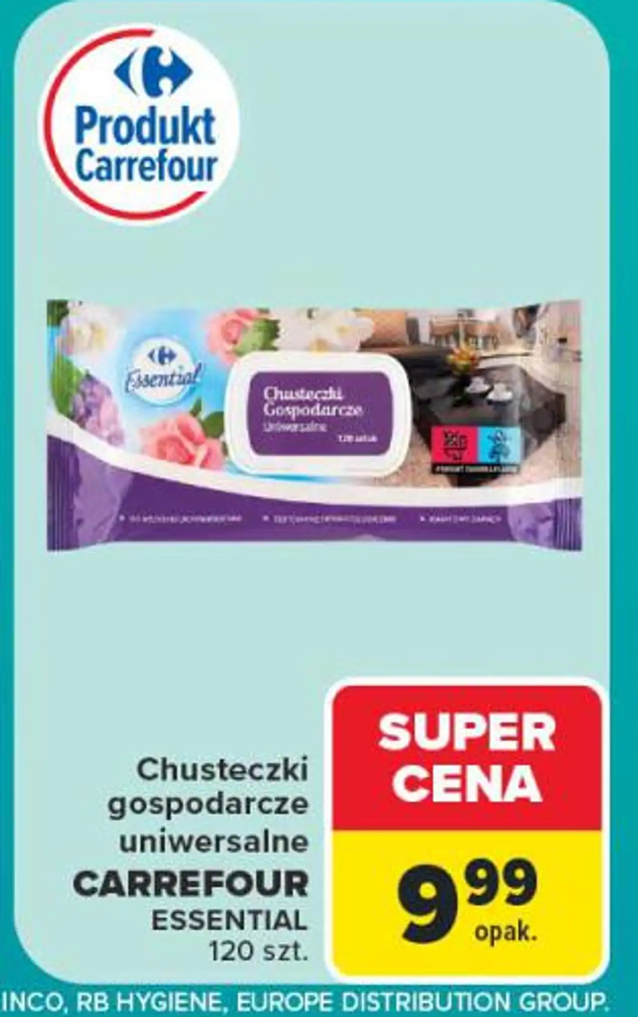 Chusteczki gospodarcze uniwersalne Carrefour Essential