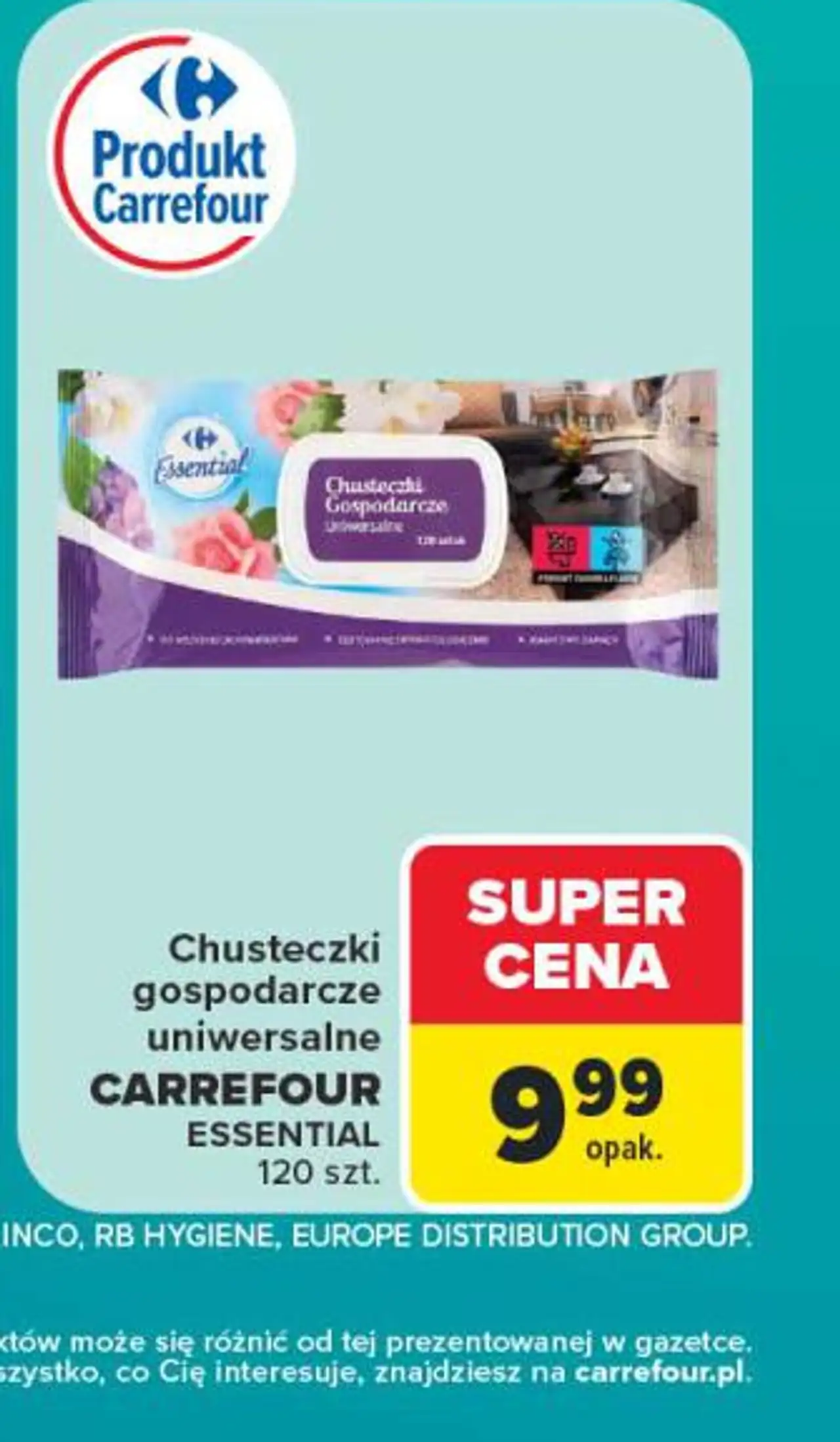 Chusteczki gospodarcze uniwersalne CARREFOUR ESSENTIAL