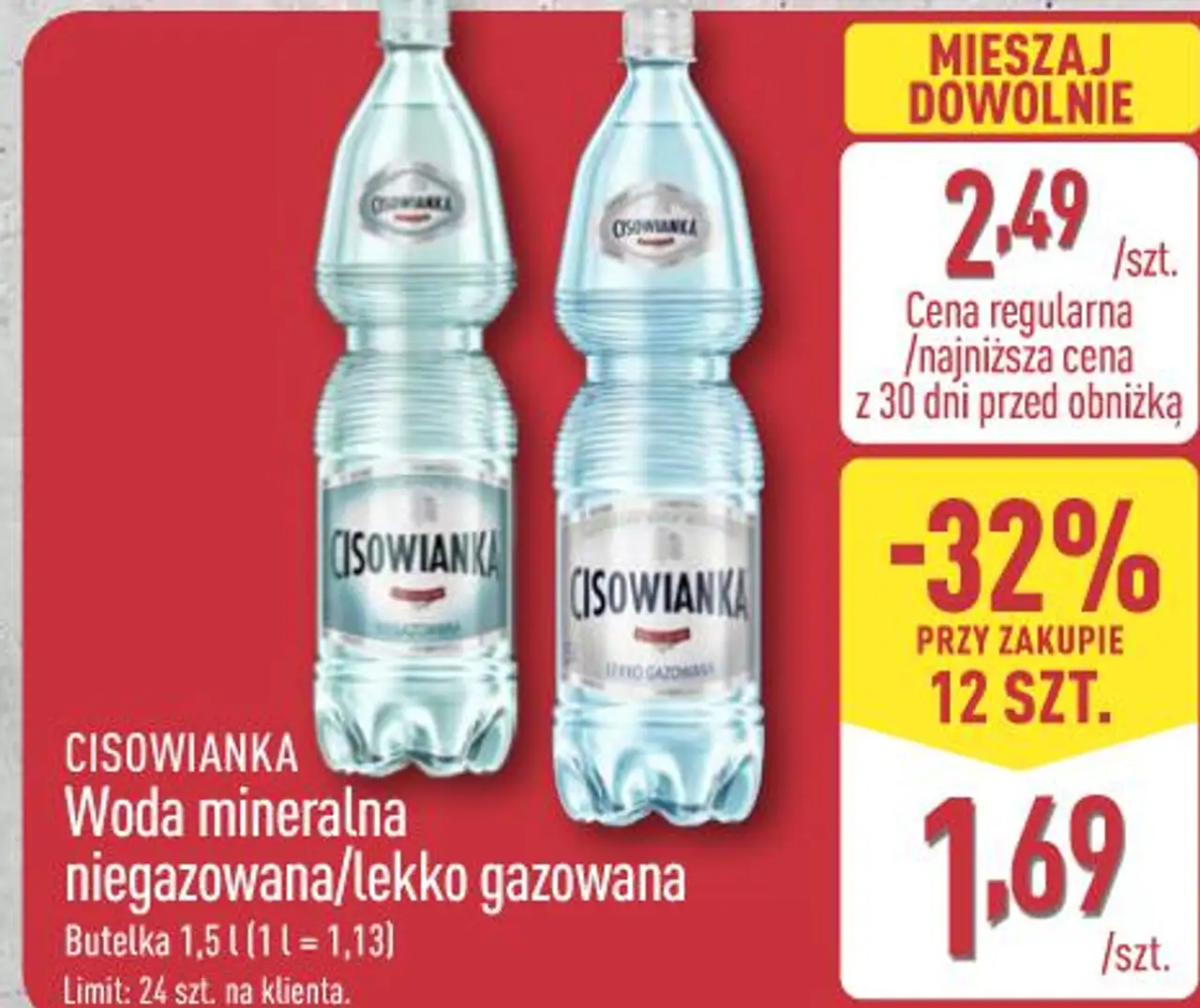 Cisowianka Woda mineralna niegazowana/lekko gazowana