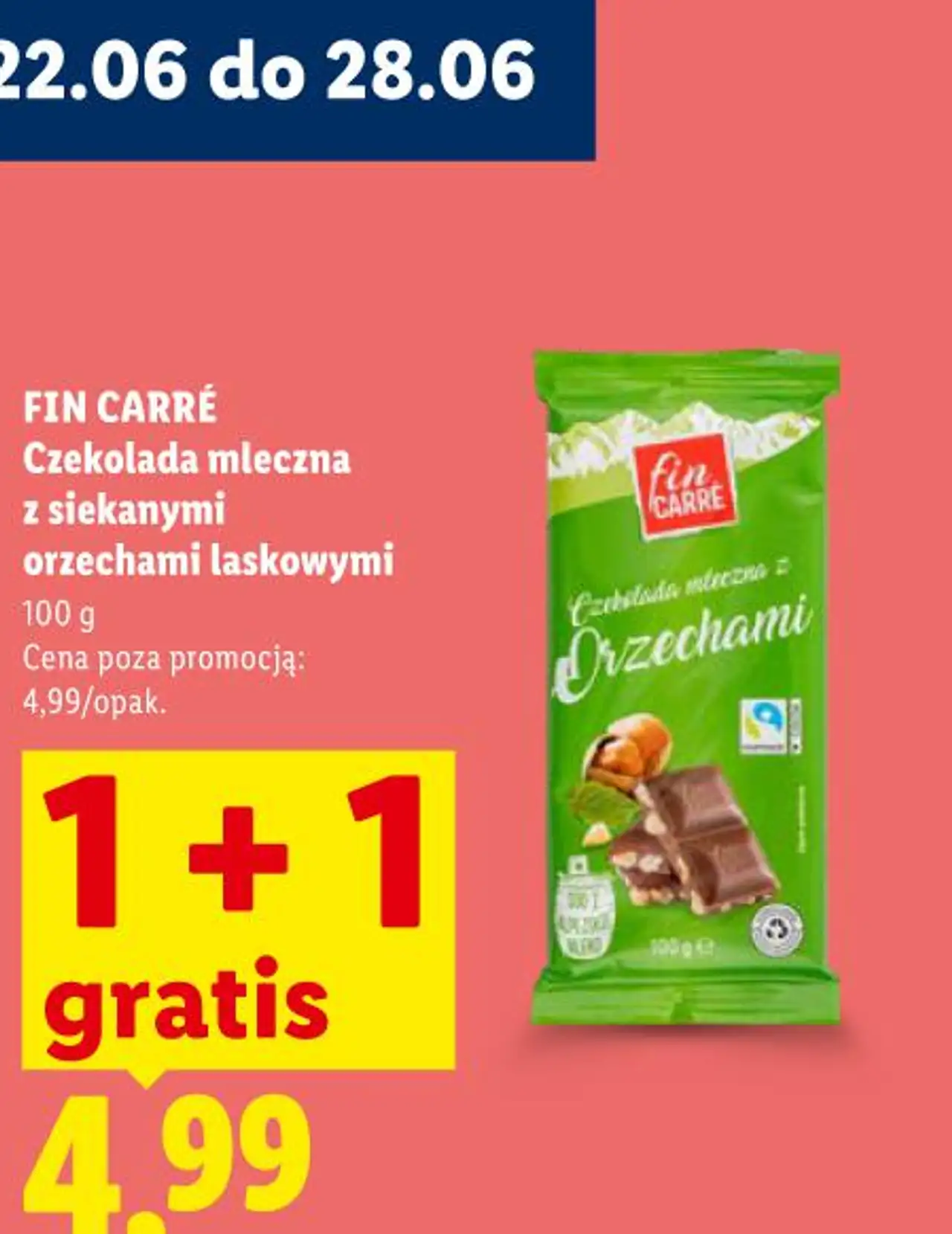 Fin Carré Czekolada mleczna z siekanymi orzechami laskowymi