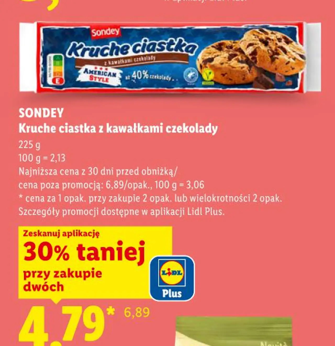 Sondey Kruche ciastka z kawałkami czekolady