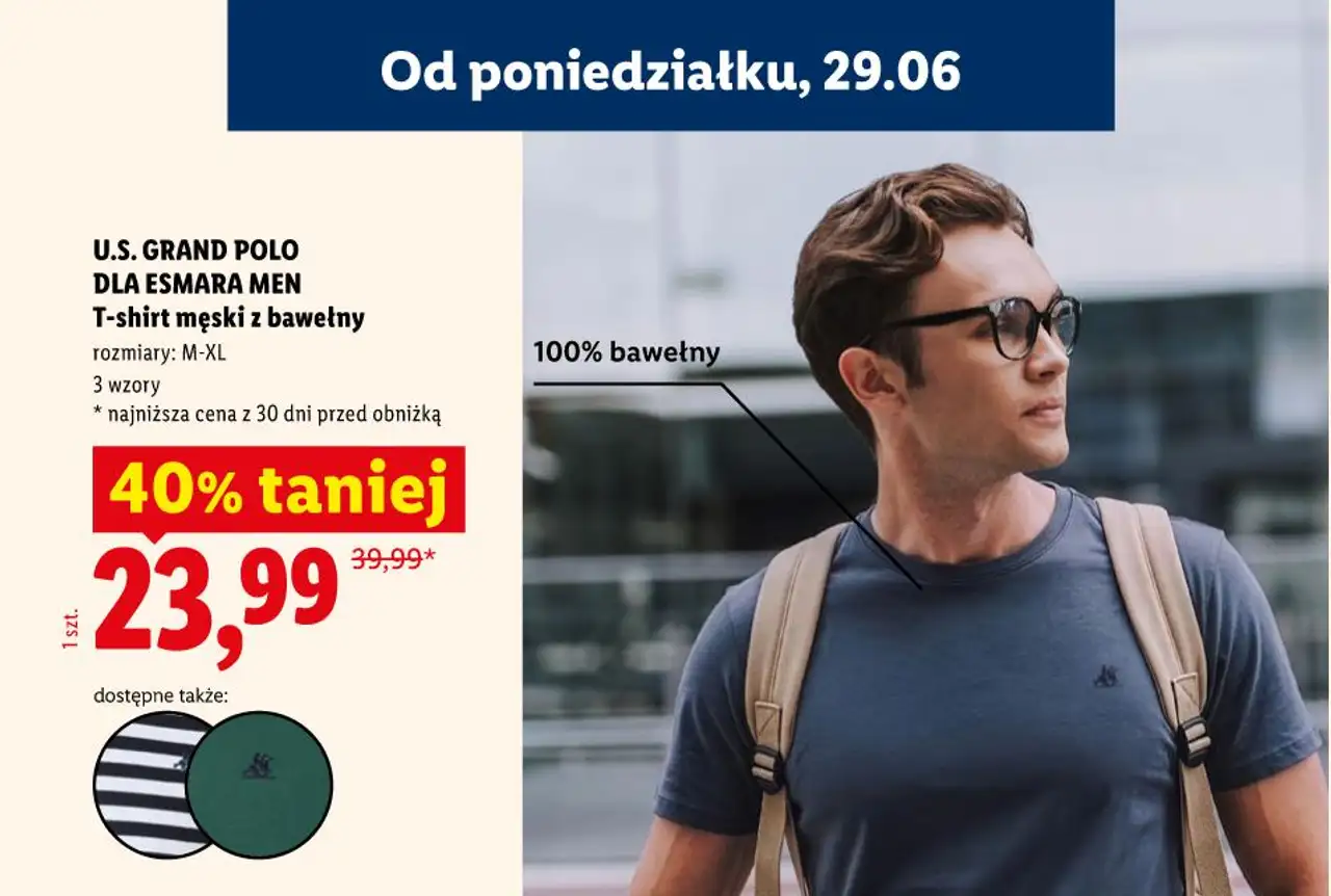U.S. GRAND POLO DLA ESMARA MEN T-shirt męski z bawełny