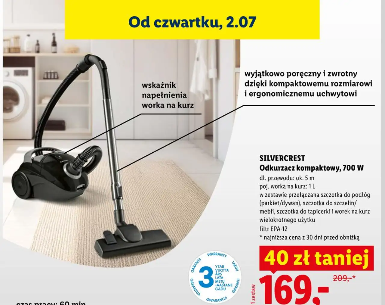 SILVERCREST Odkurzacz kompaktowy, 700 W