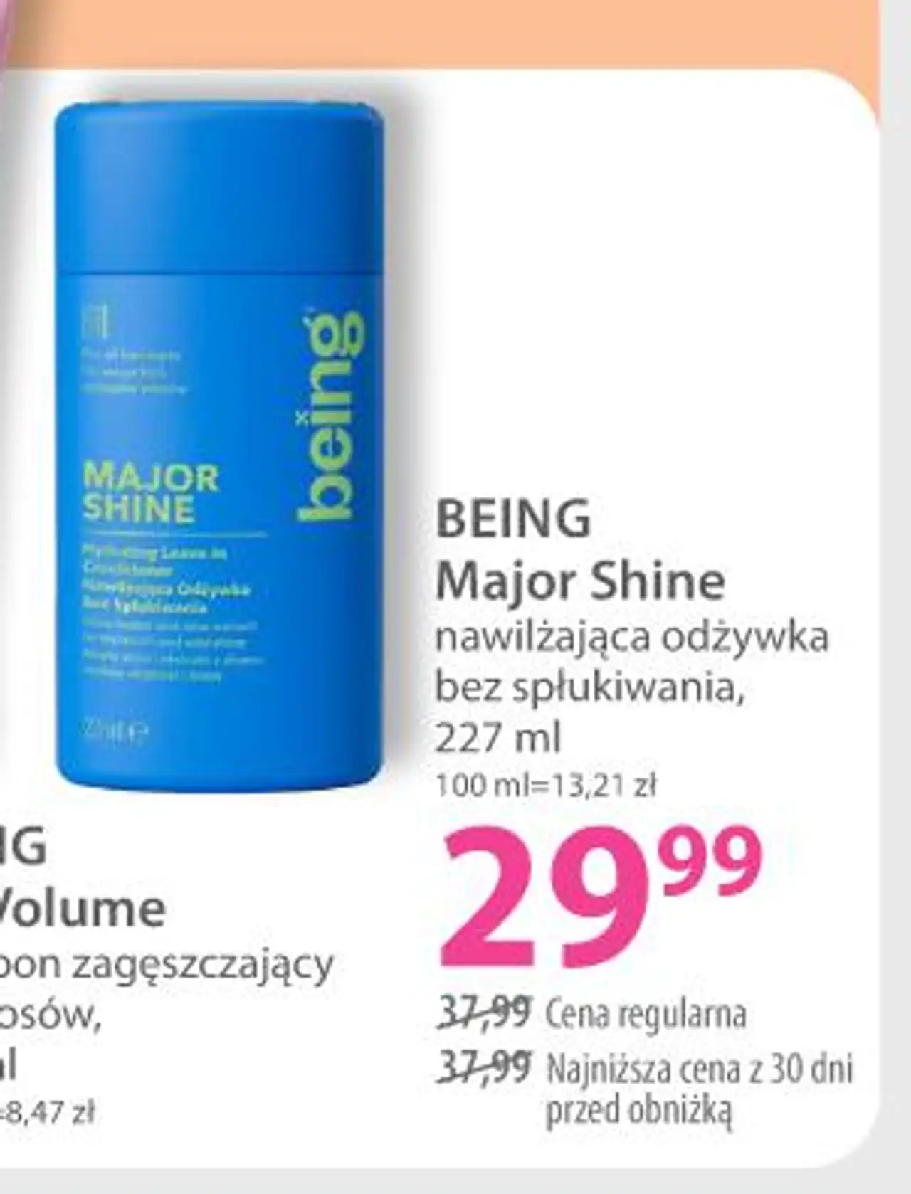 BEING Major Shine nawilżająca odżywka bez spłukiwania