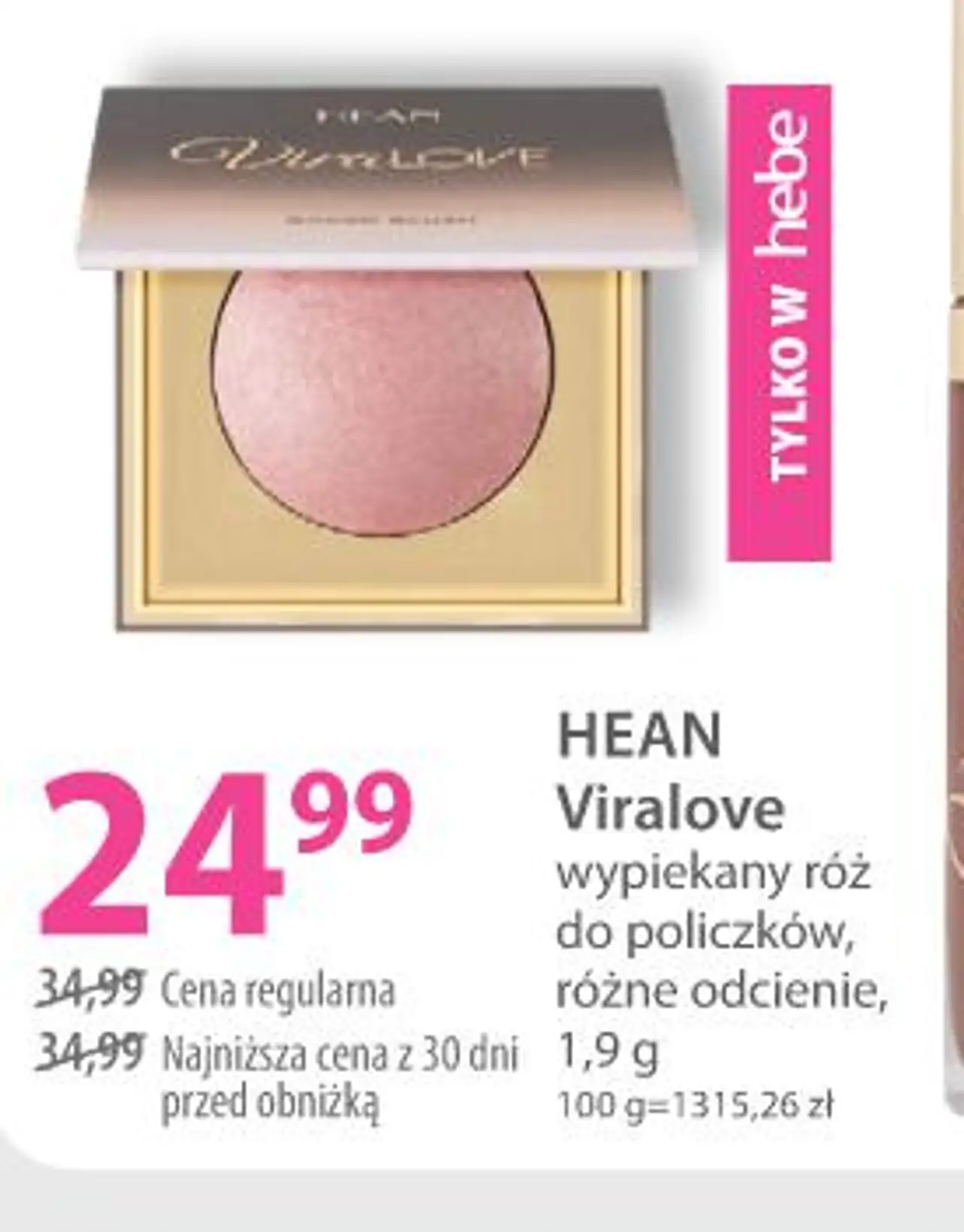 HEAN Viralove wypiekany róż do policzków