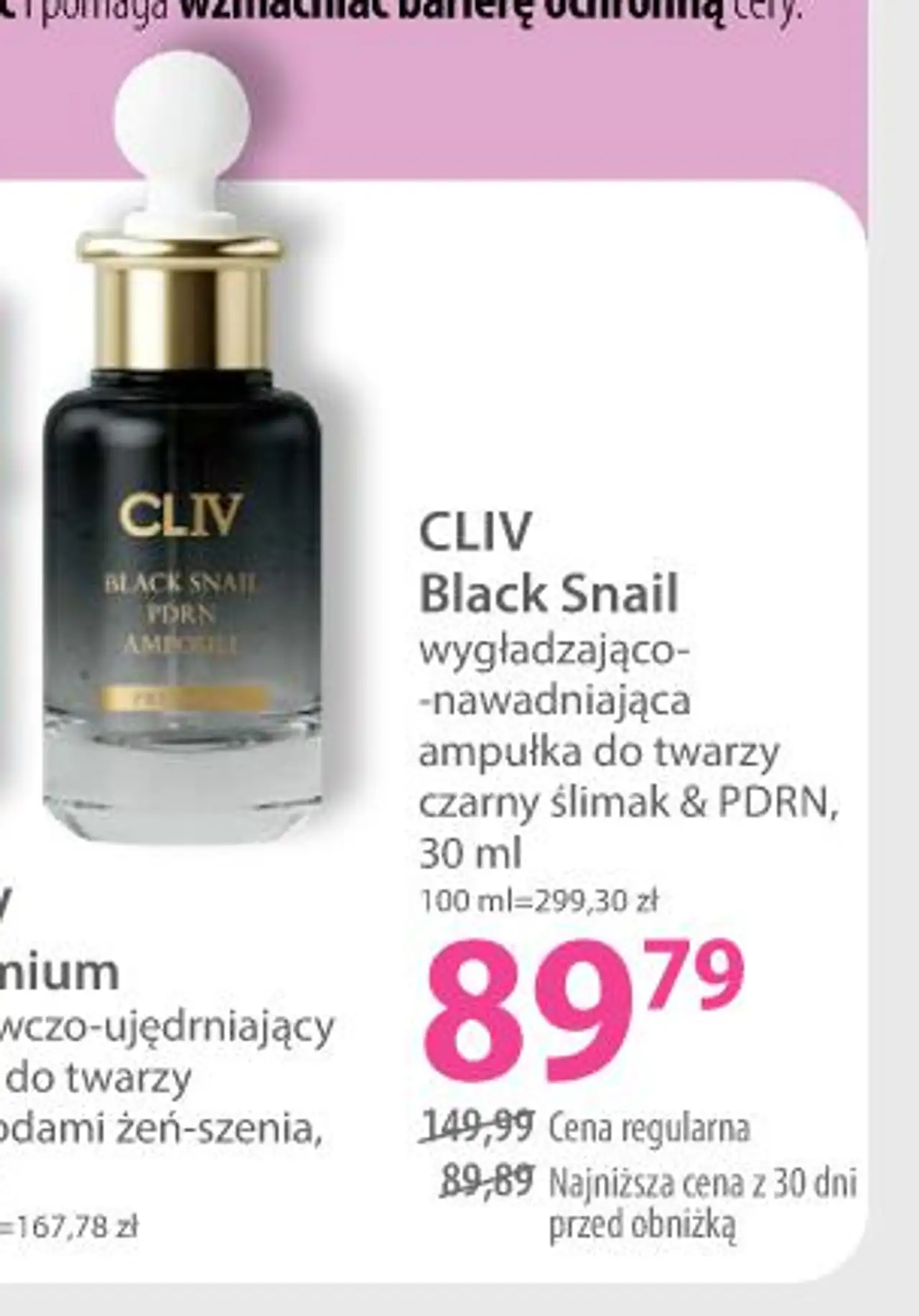 CLIV Black Snail wygładzająco-nawadniająca ampułka do twarzy
