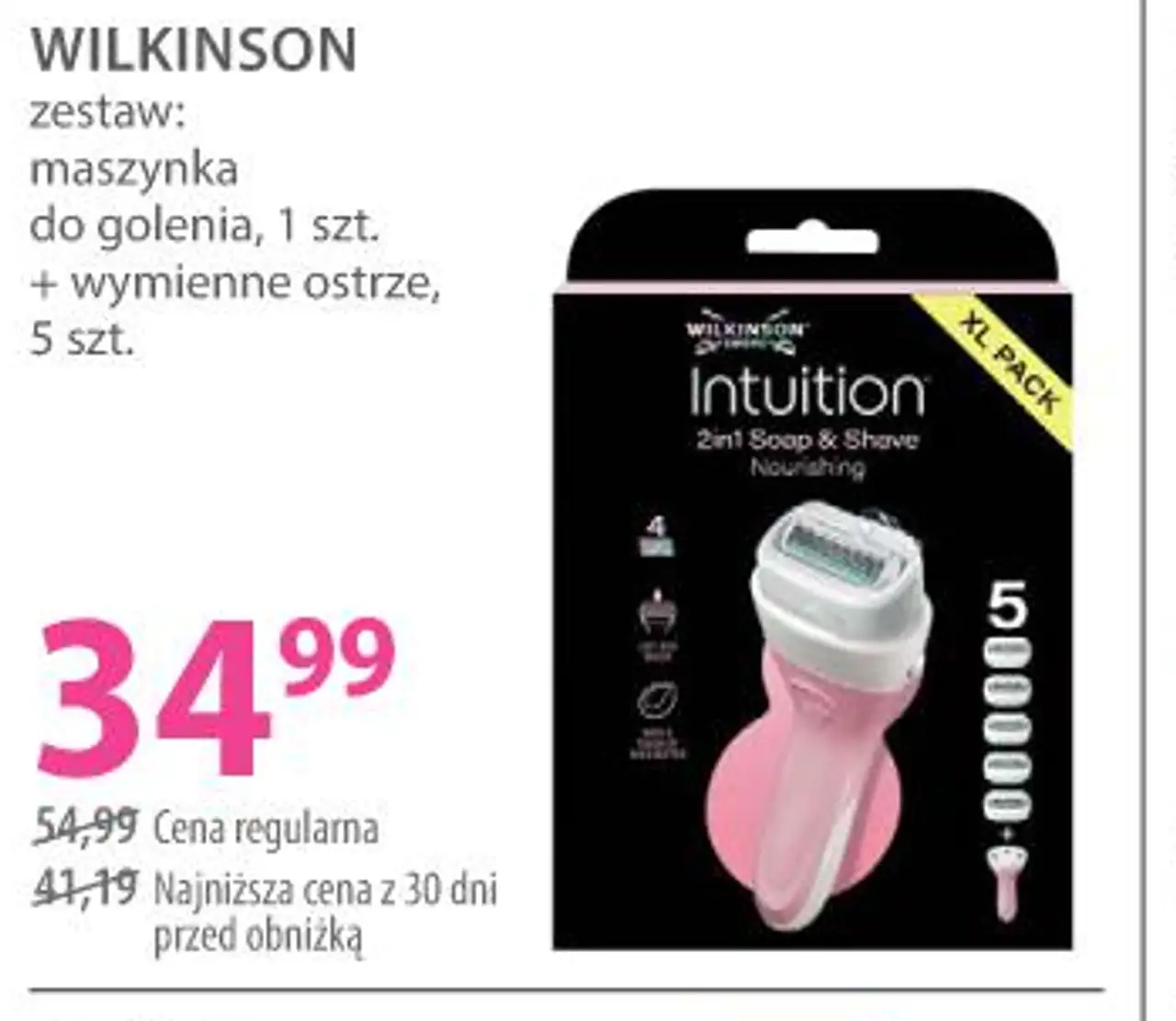 WILKINSON Intuition zestaw: maszynka do golenia + wymienne ostrze