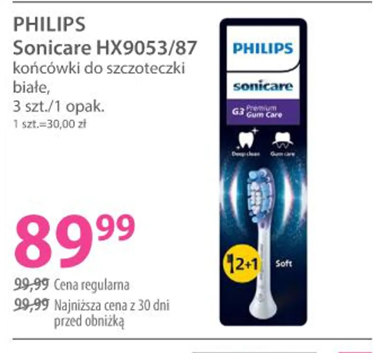 PHILIPS Sonicare HX9053/87 końcówki do szczoteczki białe