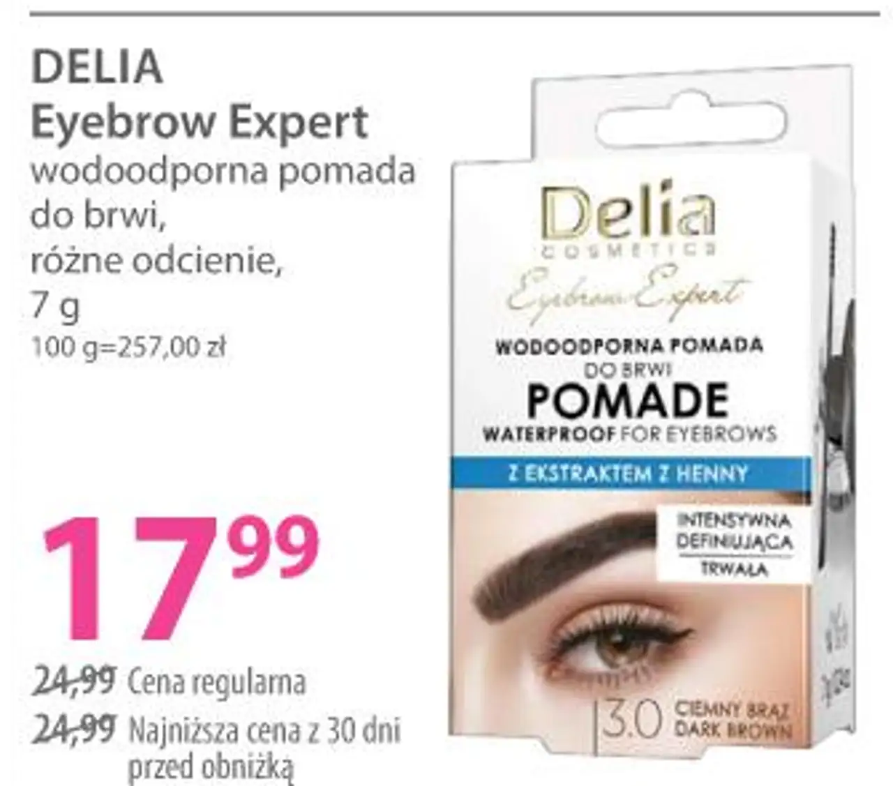 Delia Eyebrow Expert wodoodporna pomada do brwi