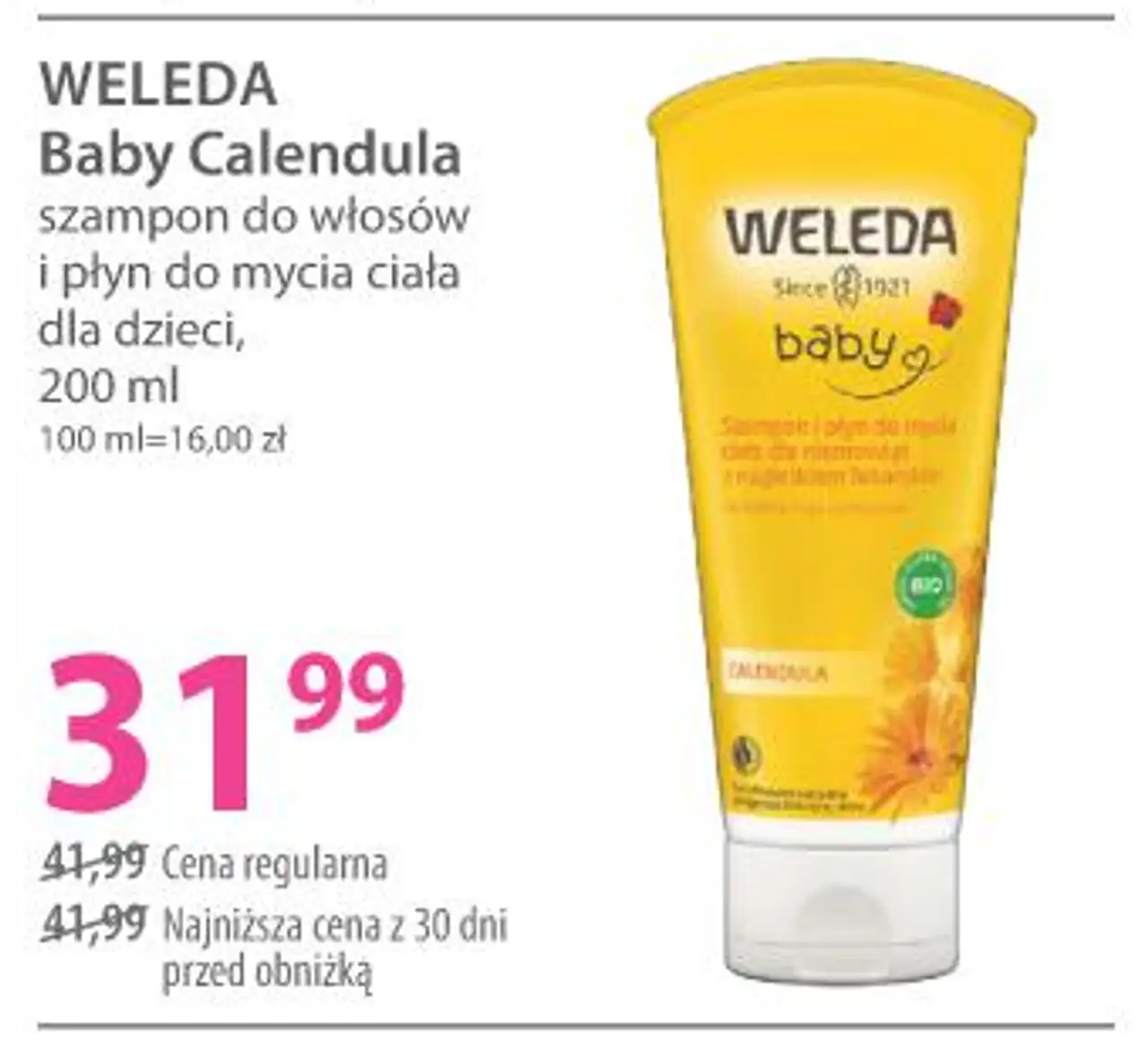 Weleda Baby Calendula szampon do włosów i płyn do mycia ciała