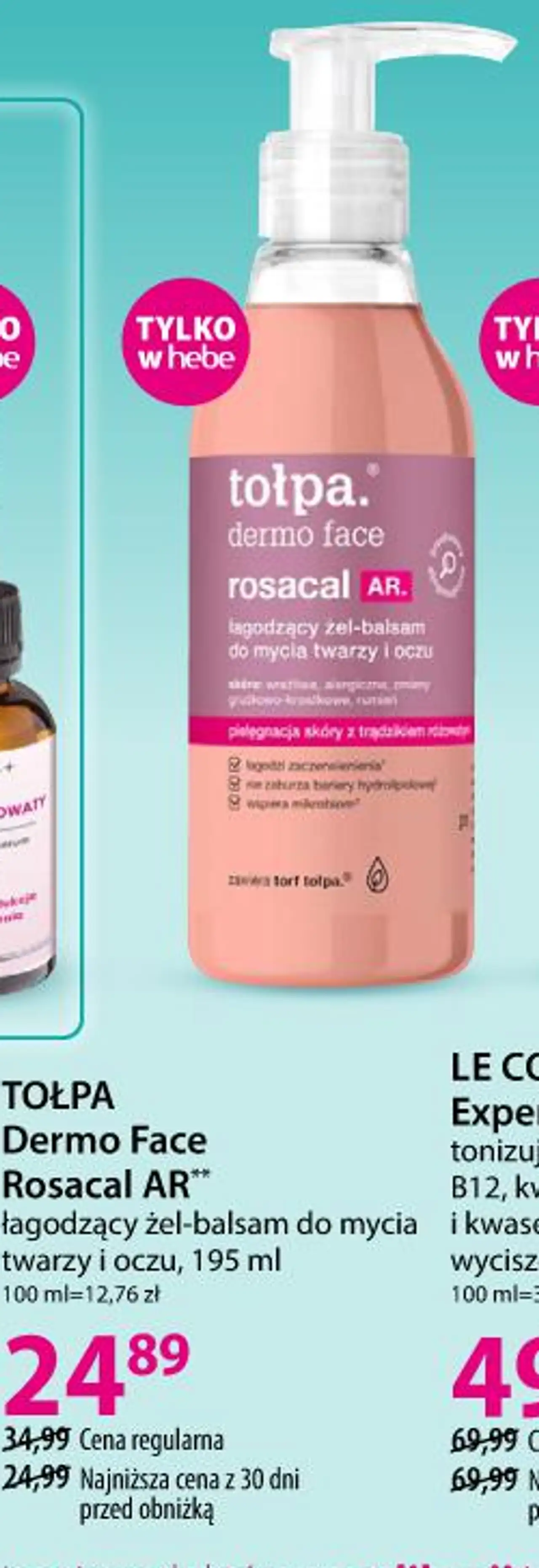 TOŁPA Dermo Face Rosacal AR łagodzący żel-balsam do mycia twarzy i oczu, 195 ml
