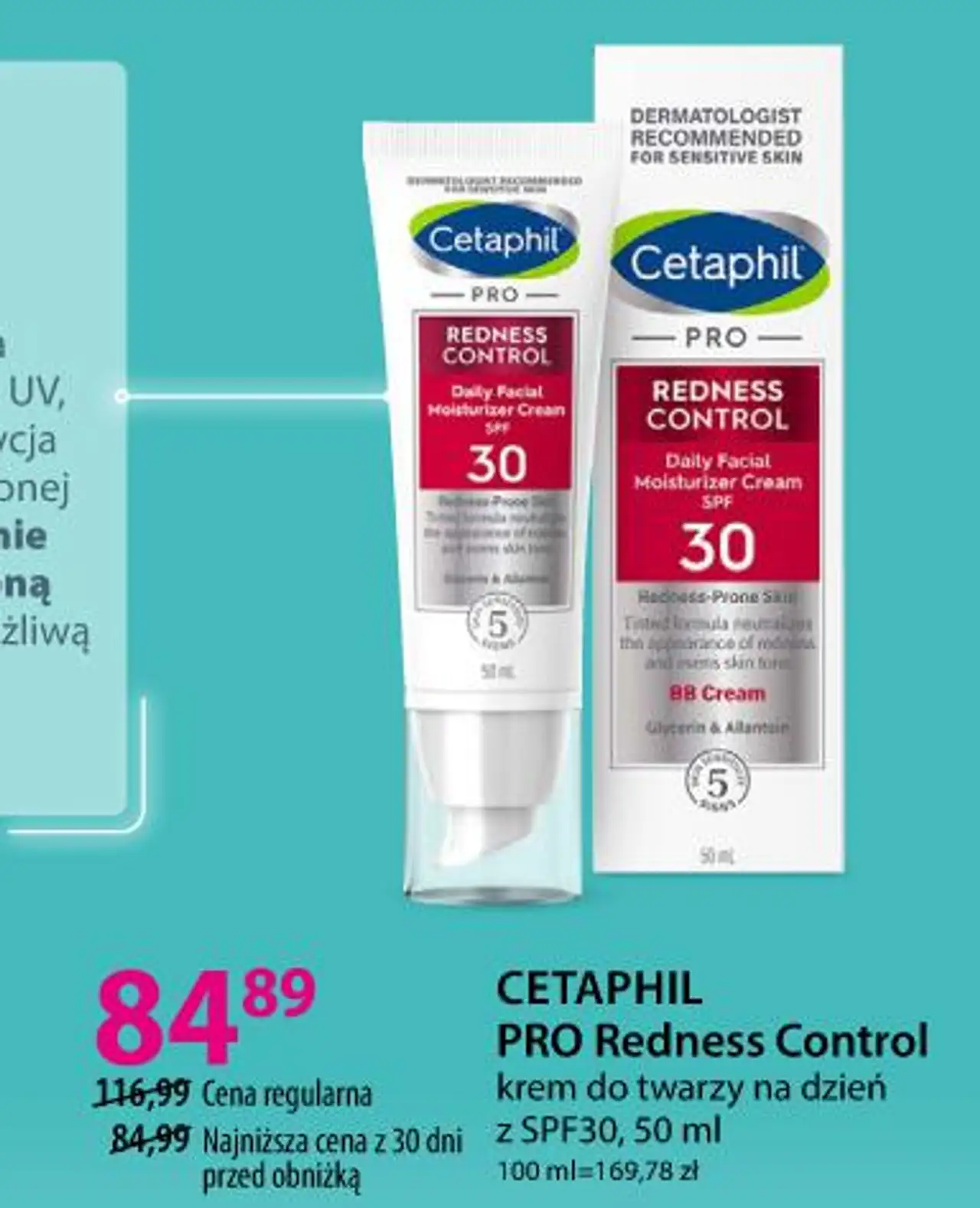 CETAPHIL PRO Redness Control krem do twarzy na dzień z SPF30